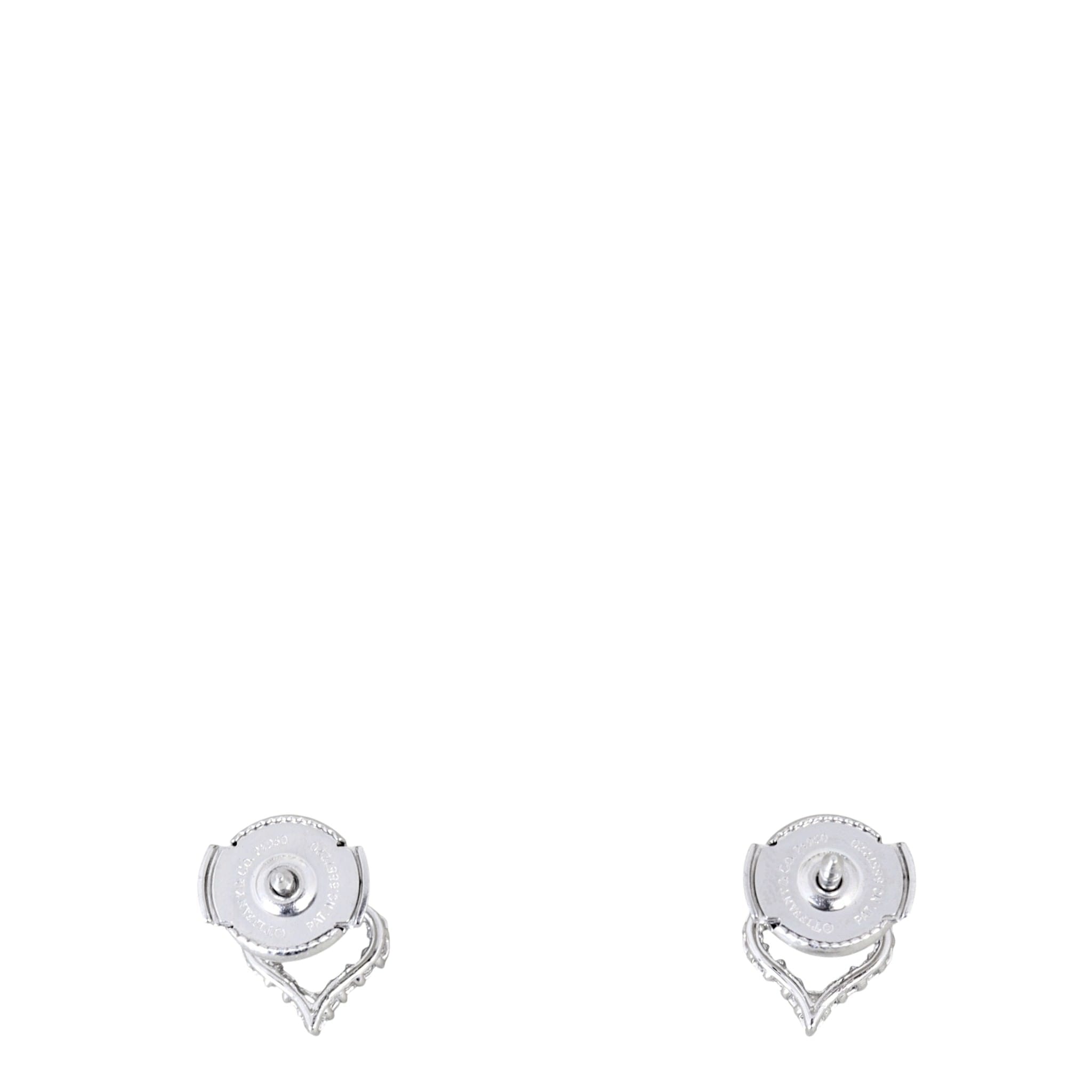 Tiffany & Co Hearts Diamond Platinum Stud Earrings