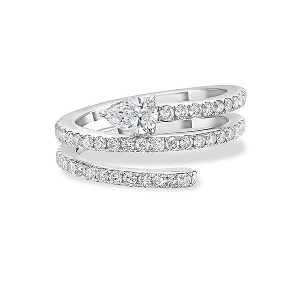 Charles Krypell 18K White Gold 1.01ctw Diamond Wrap Ring - 042048