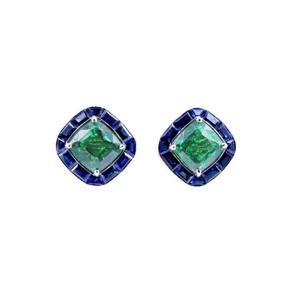 Oscar Heyman Platinum Tsavorite Sapphire Earrings - 706896