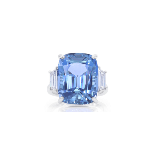 Oscar Heyman Platinum Aquamarine Diamond Ring - 303535