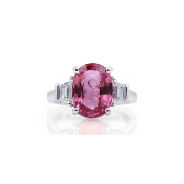 Oscar Heyman Platinum Padparadscha Diamond Ring - 303422