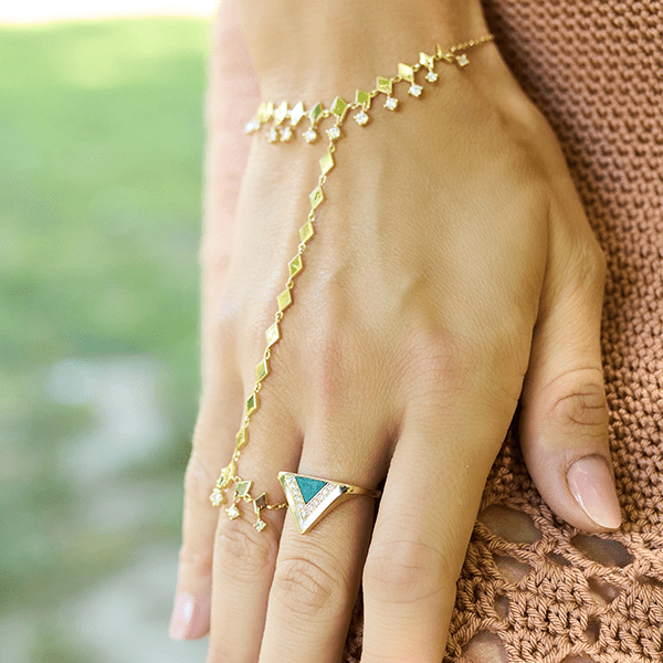 Eden Presley 14k Yellow Gold Shine Handchain Bracelet - ED-B023-DIA