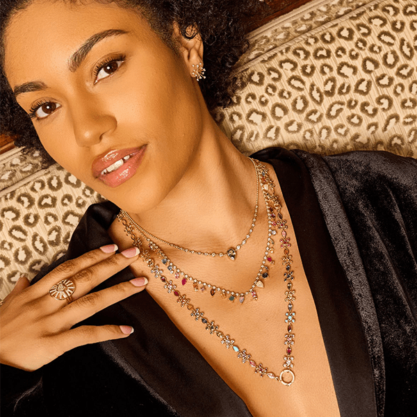 Eden Presley 14k Yellow Gold Rainbow Mantra Necklace - 2321147N-RB-26