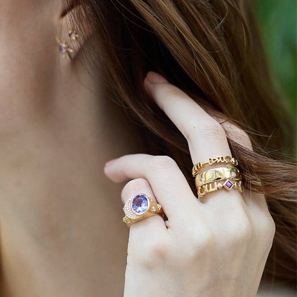 Eden Presley 14k Yellow Gold Grateful Mantra Ring - MNT-R-100-GRATEFUL