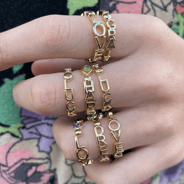 Eden Presley 14k Yellow Gold Grateful Mantra Ring - MNT-R-100-GRATEFUL