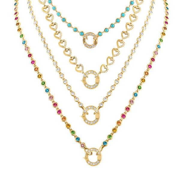 Eden Presley 14k Yellow Gold 22" Diamond Bezel Closure Necklace - MNT-N-142-21