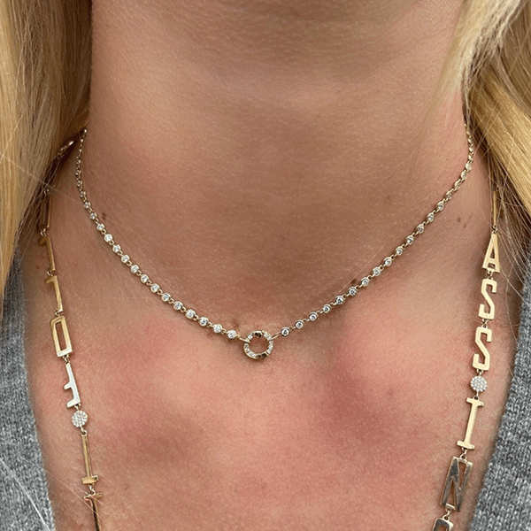 Eden Presley 14k Yellow Gold 22" Diamond Bezel Closure Necklace - MNT-N-142-21