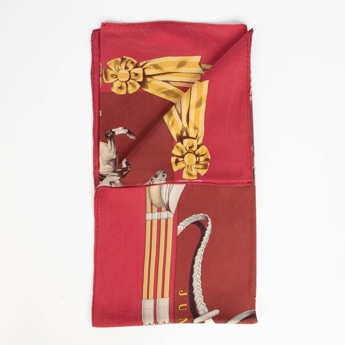 Hermès Red Jumping Silk 90 Scarf