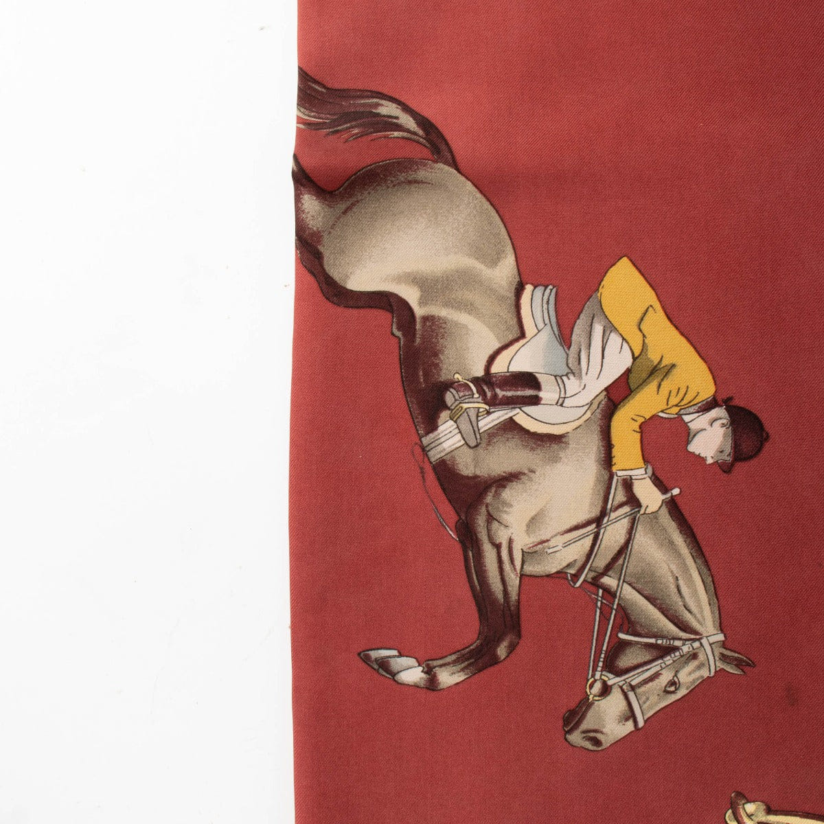 Hermès Red Jumping Silk 90 Scarf