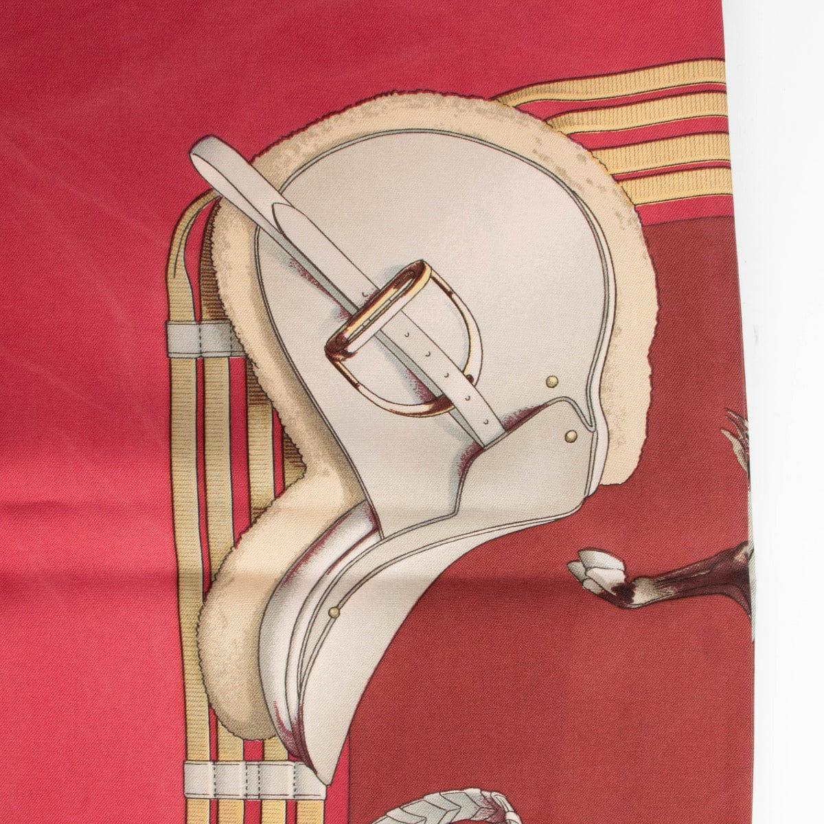 Hermès Red Jumping Silk 90 Scarf