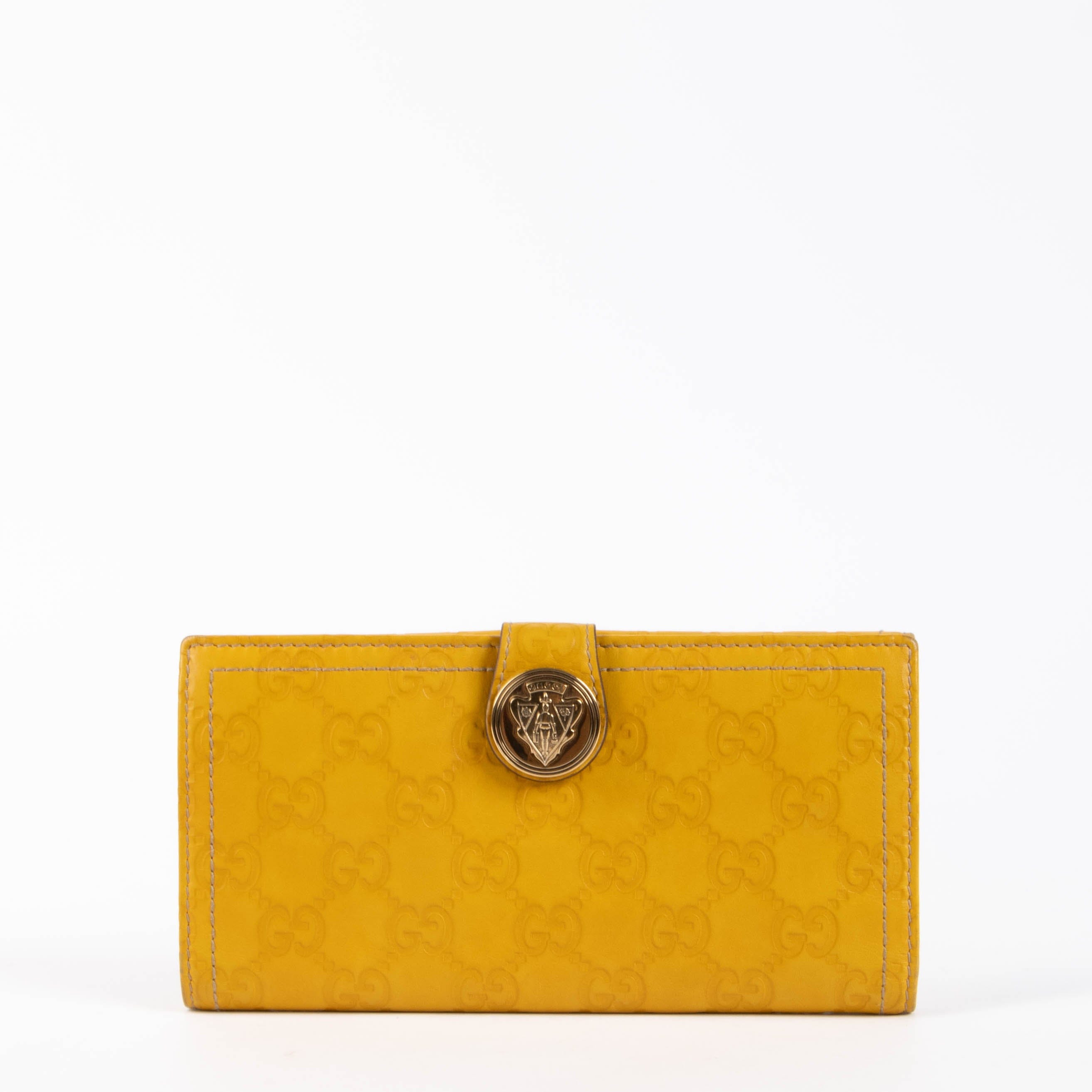 Gucci Yellow Guccissima Crest Wallet