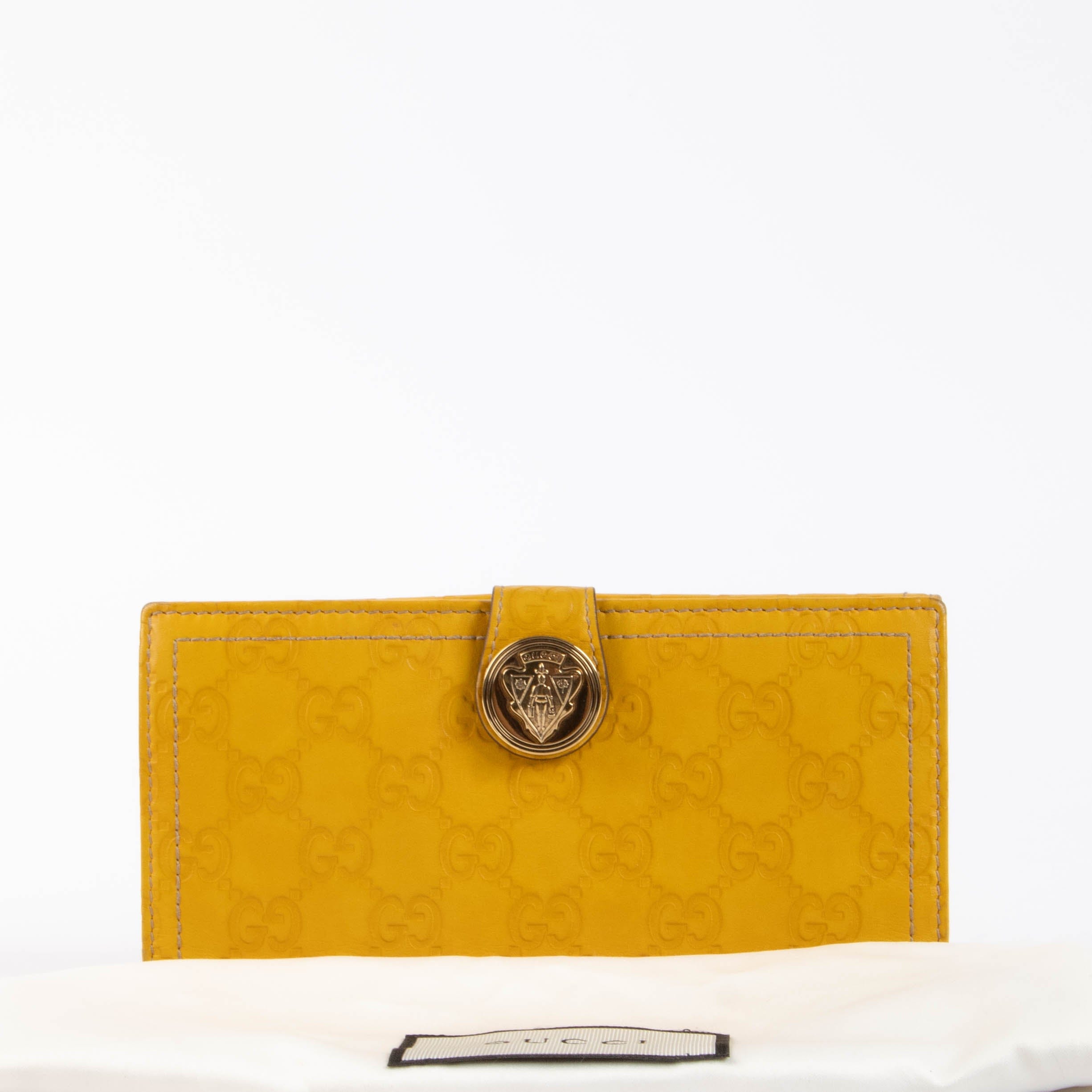 Gucci Yellow Guccissima Crest Wallet