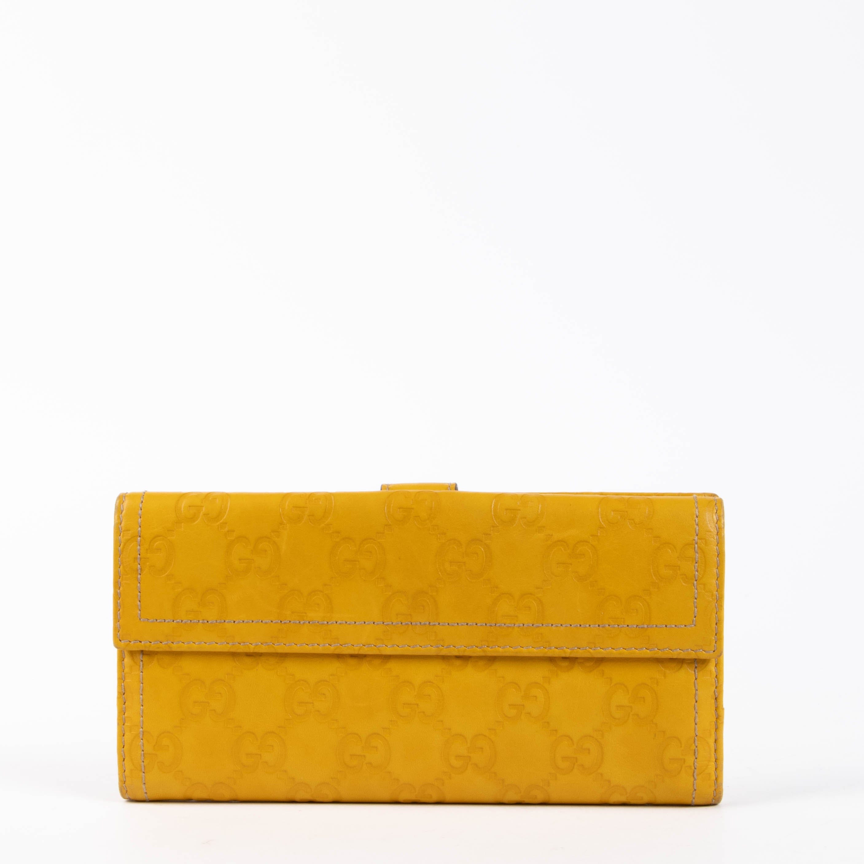 Gucci Yellow Guccissima Crest Wallet