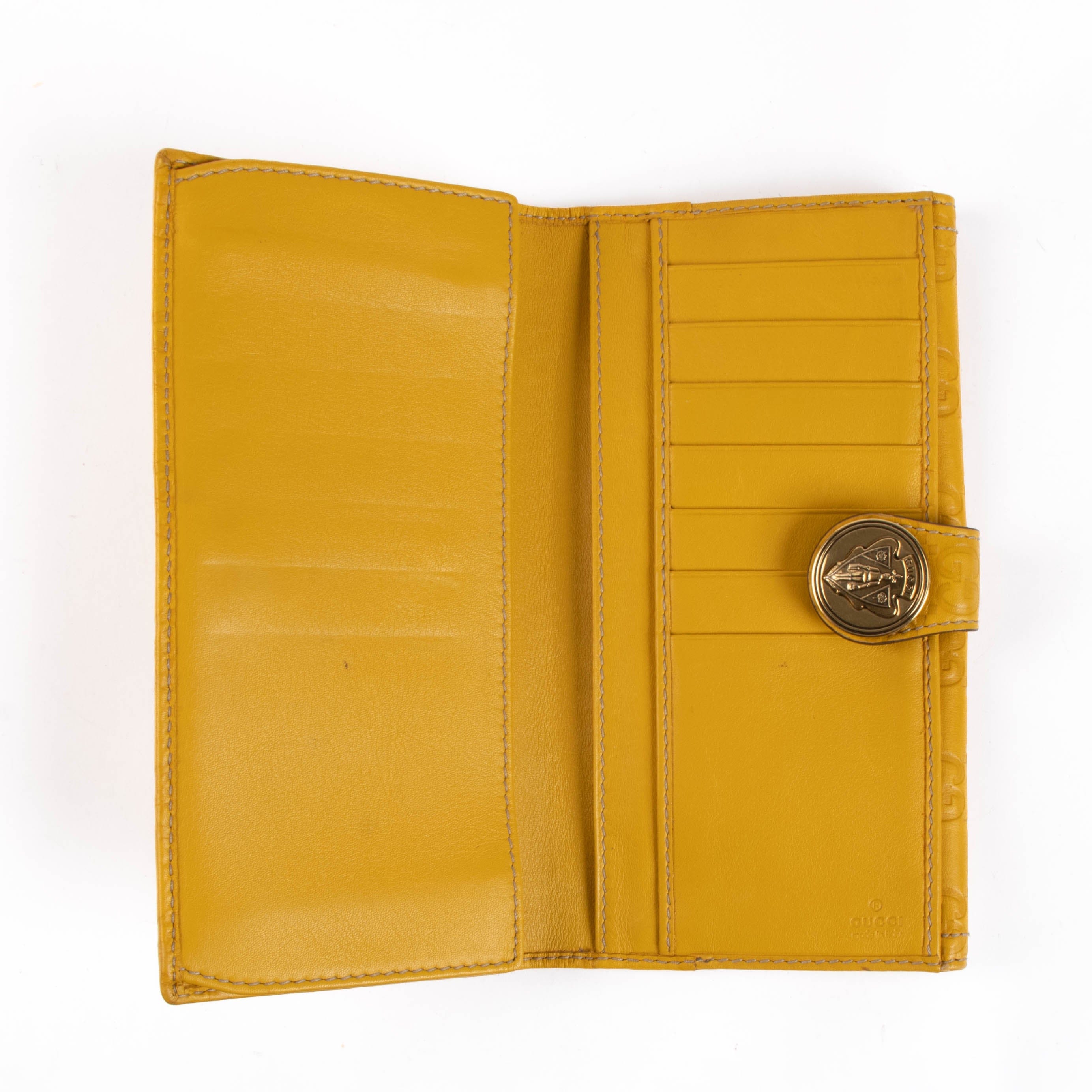 Gucci Yellow Guccissima Crest Wallet