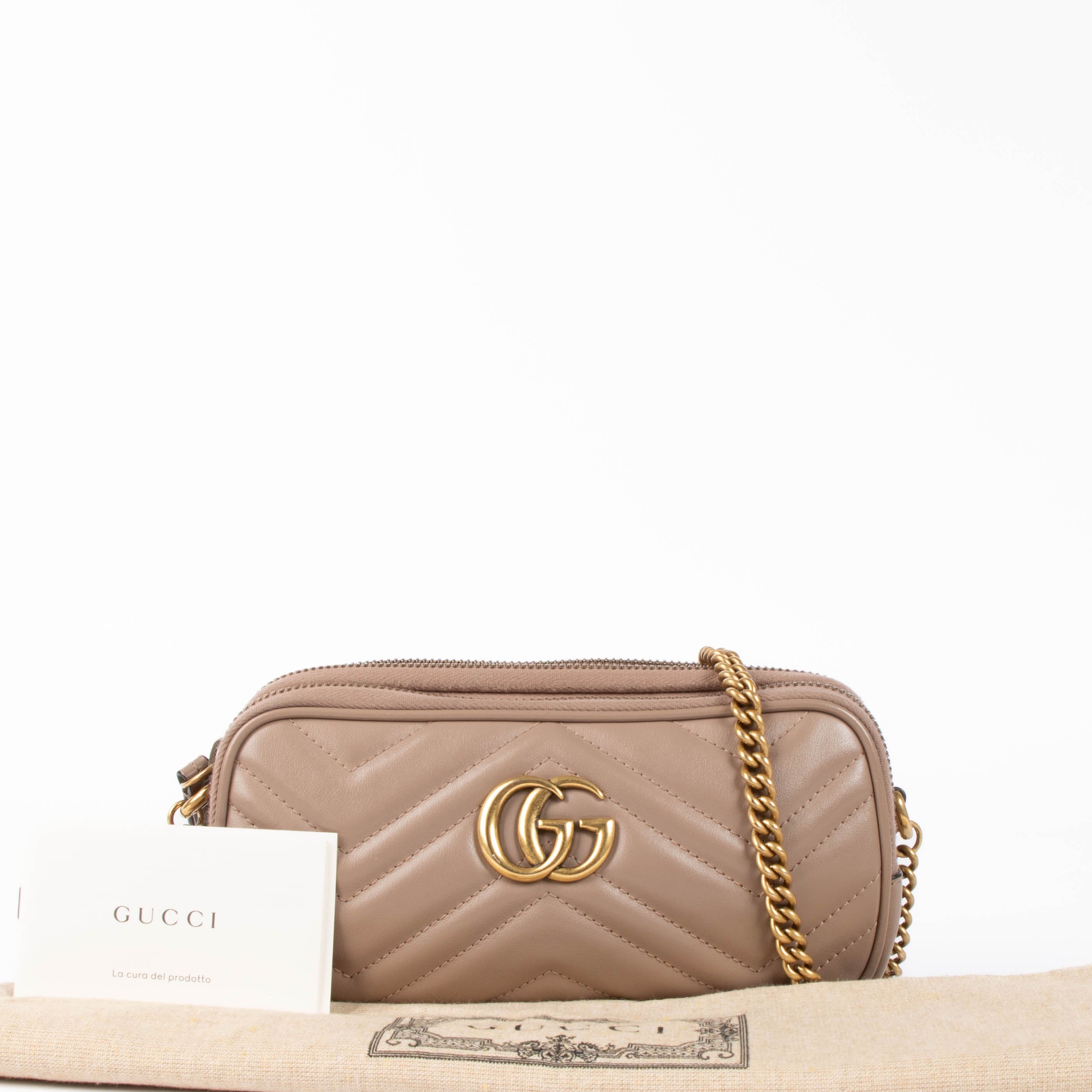 Gucci Beige GG Marmont Crossbody Bag