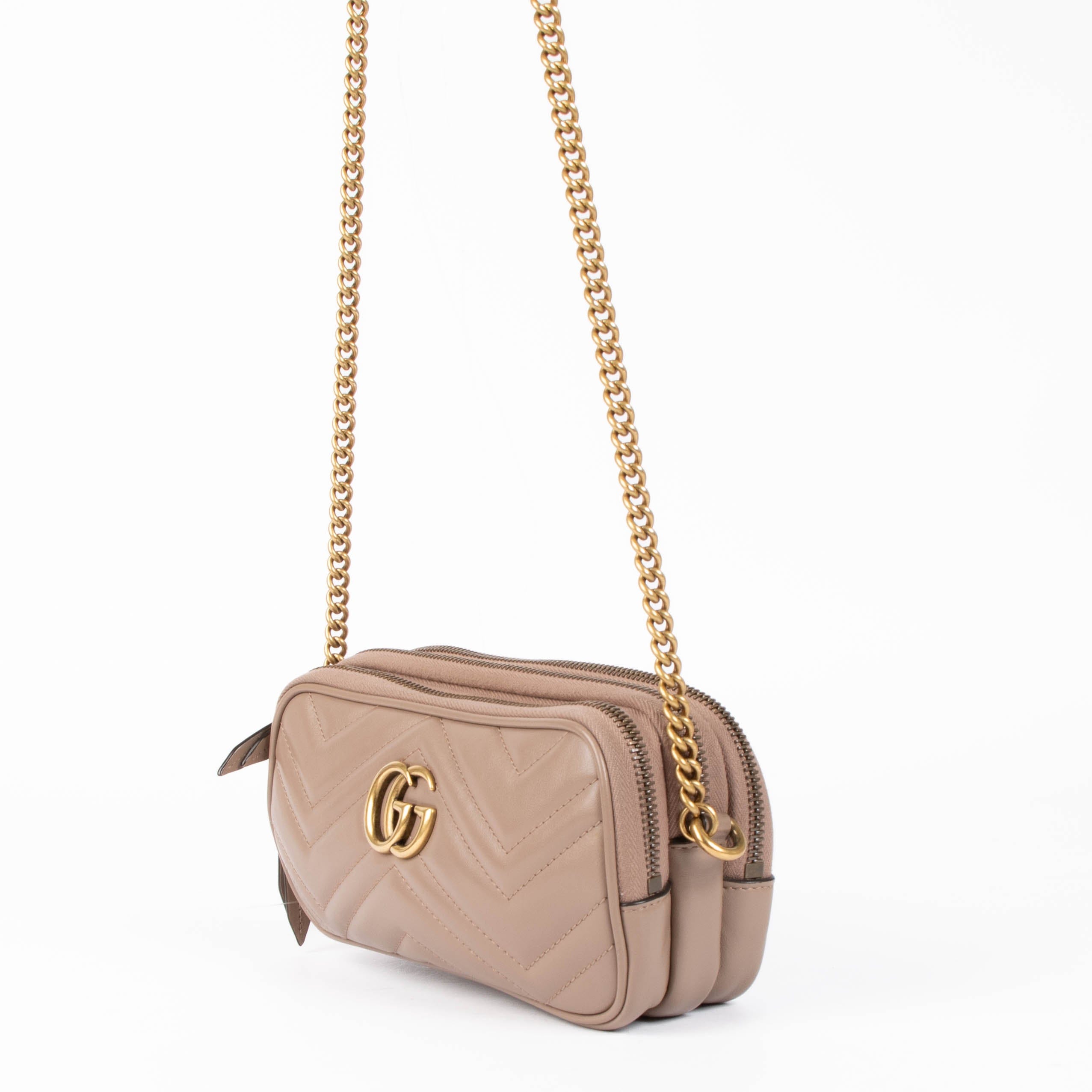 Gucci Beige GG Marmont Crossbody Bag