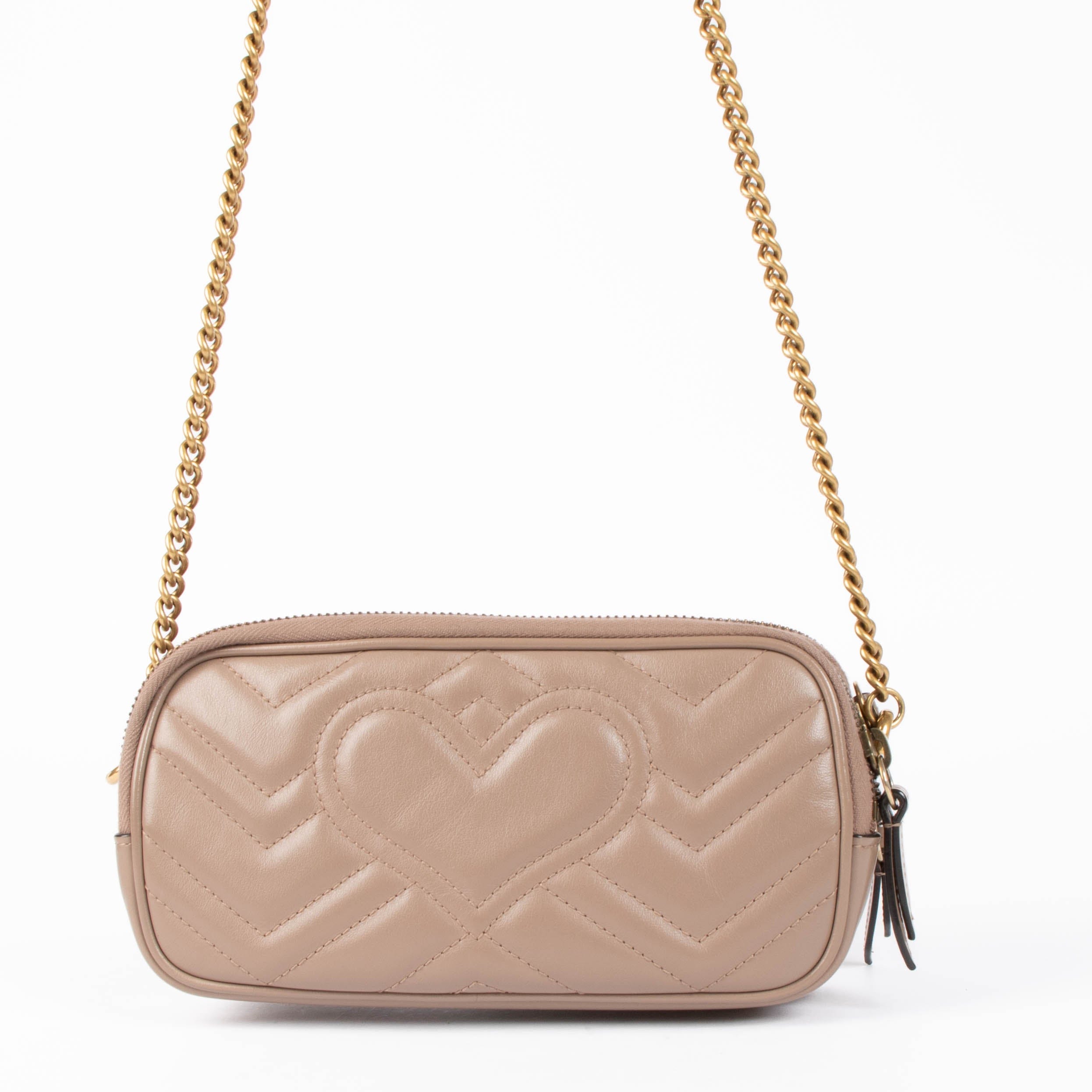 Gucci Beige GG Marmont Crossbody Bag