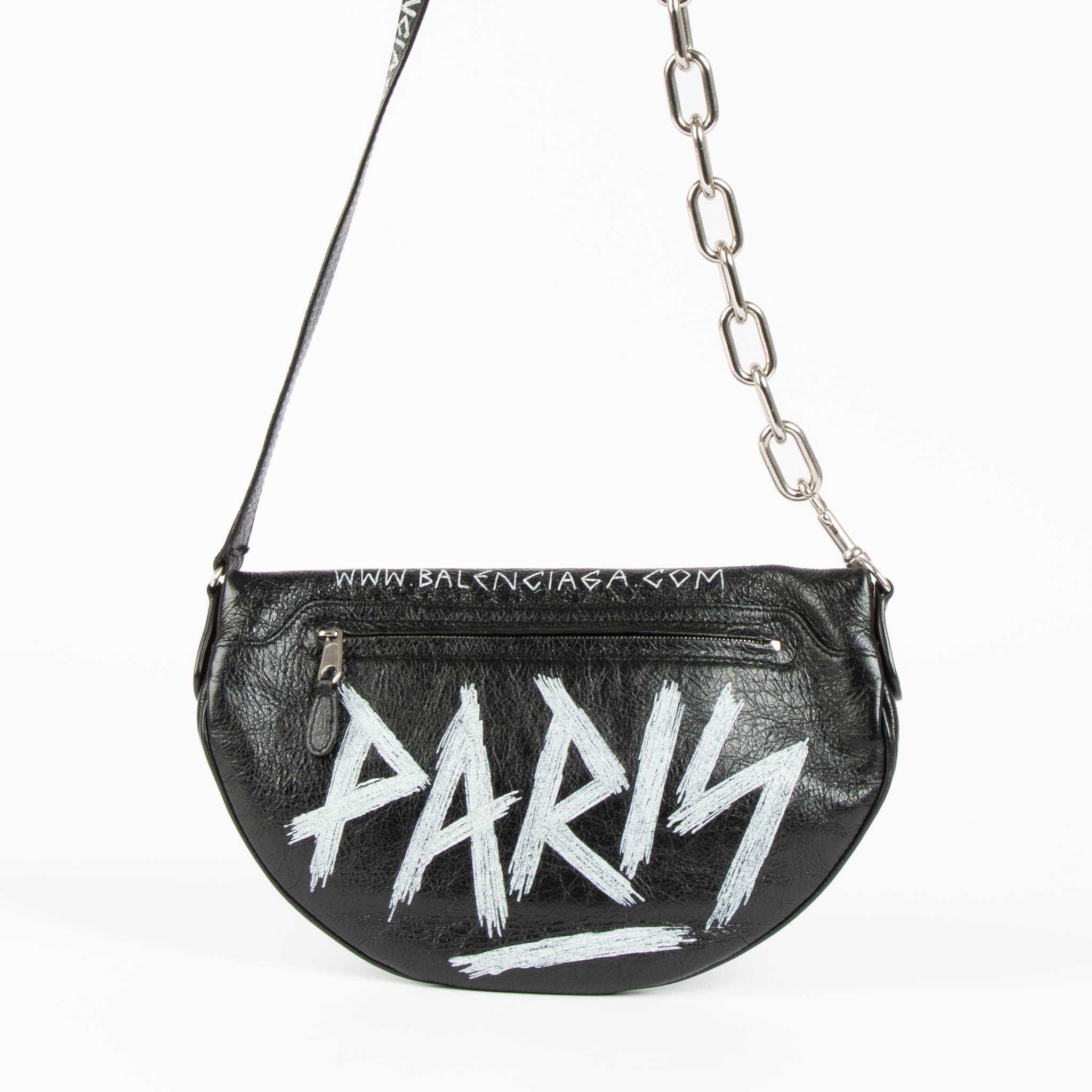Balenciaga Black Graffiti Souvenir XS Belt Bag