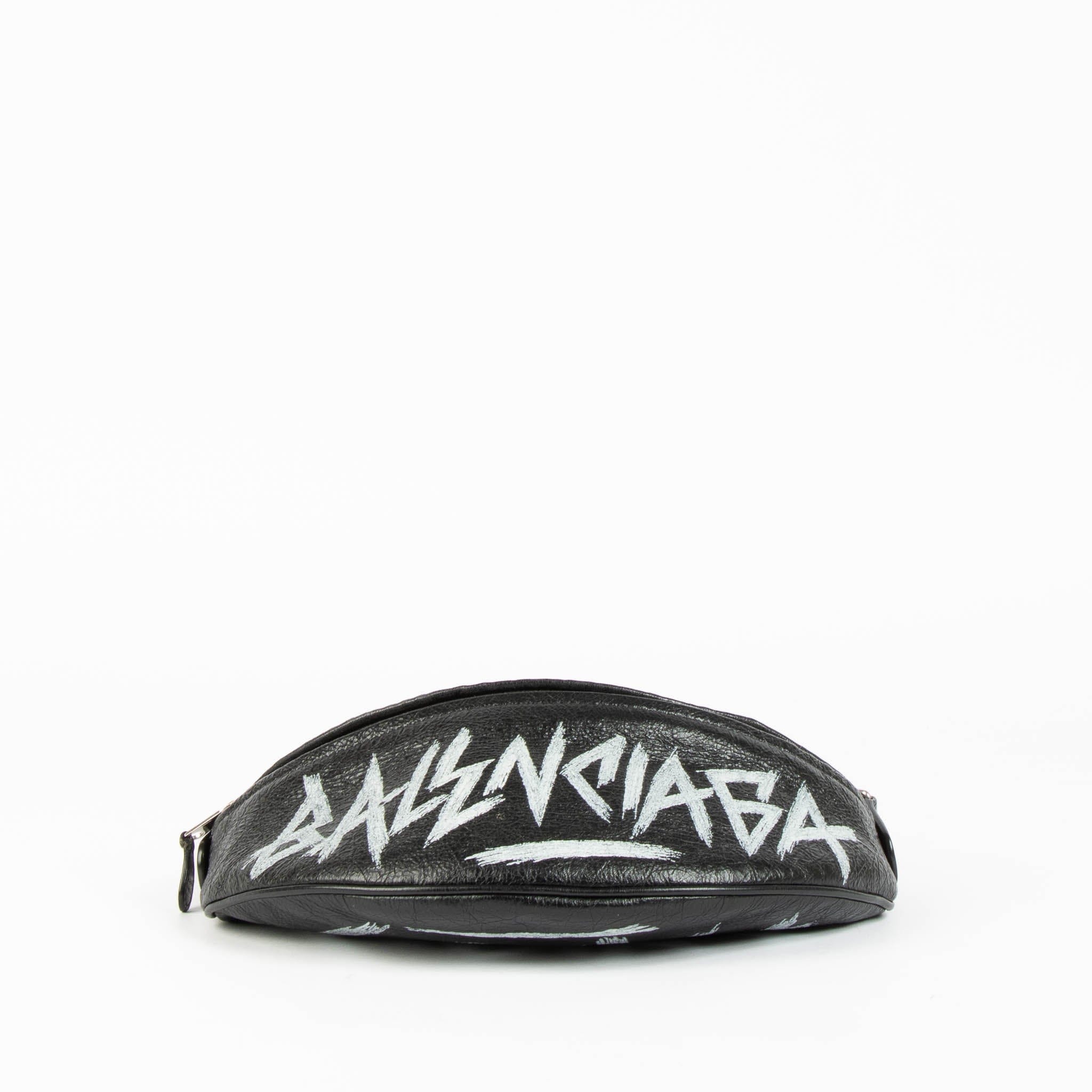 Balenciaga Black Graffiti Souvenir XS Belt Bag