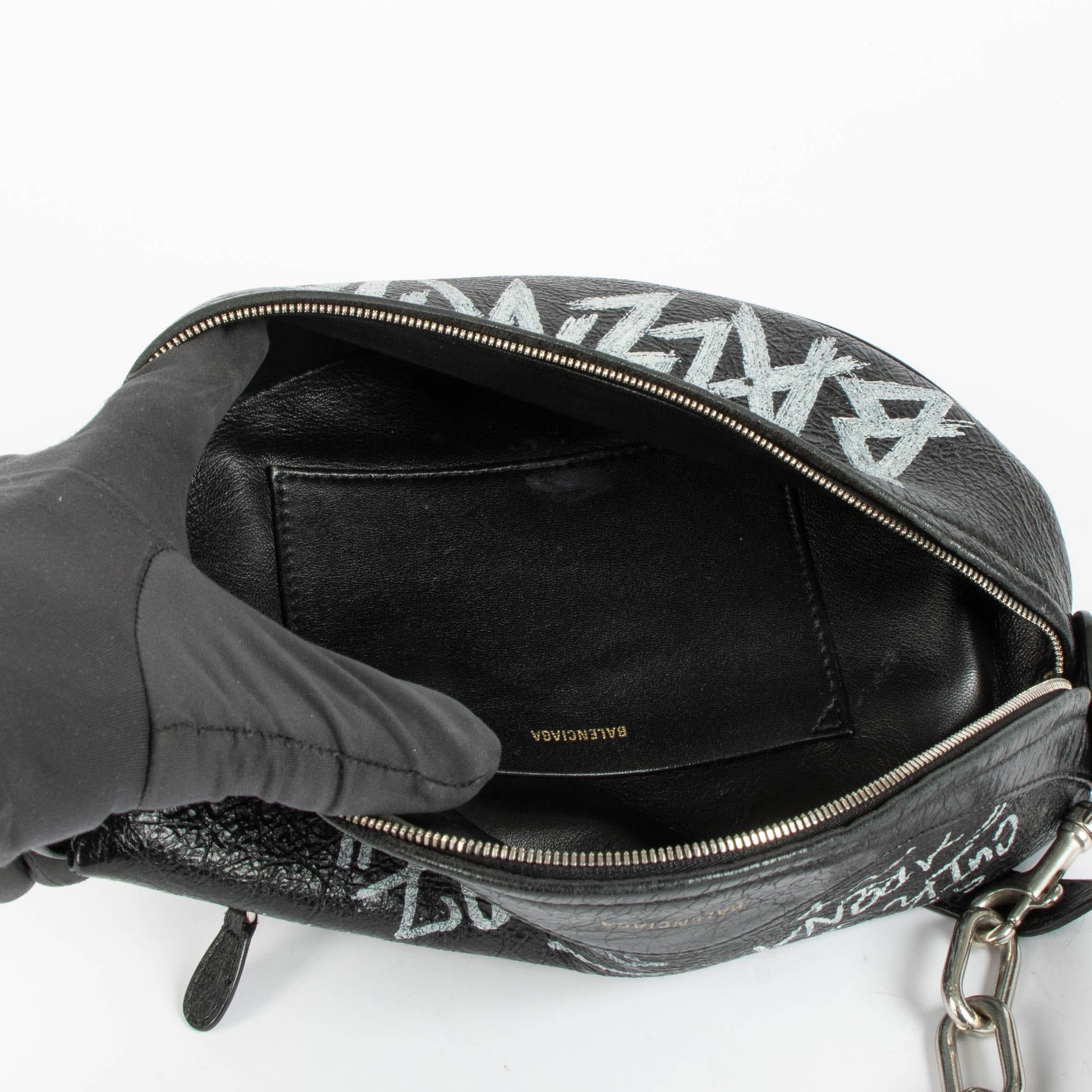 Balenciaga Black Graffiti Souvenir XS Belt Bag