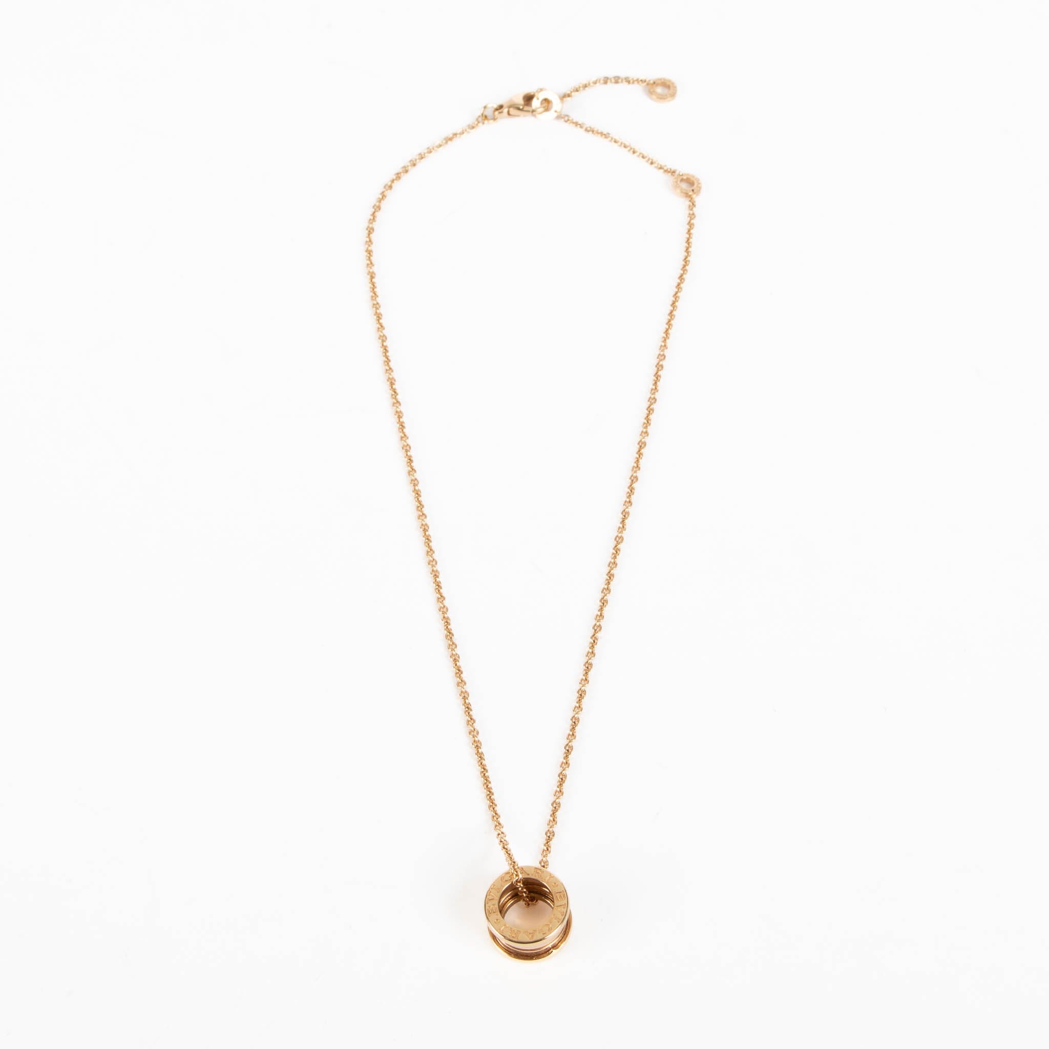 Bulgari Rose Gold B.Zero1 Pendant Necklace