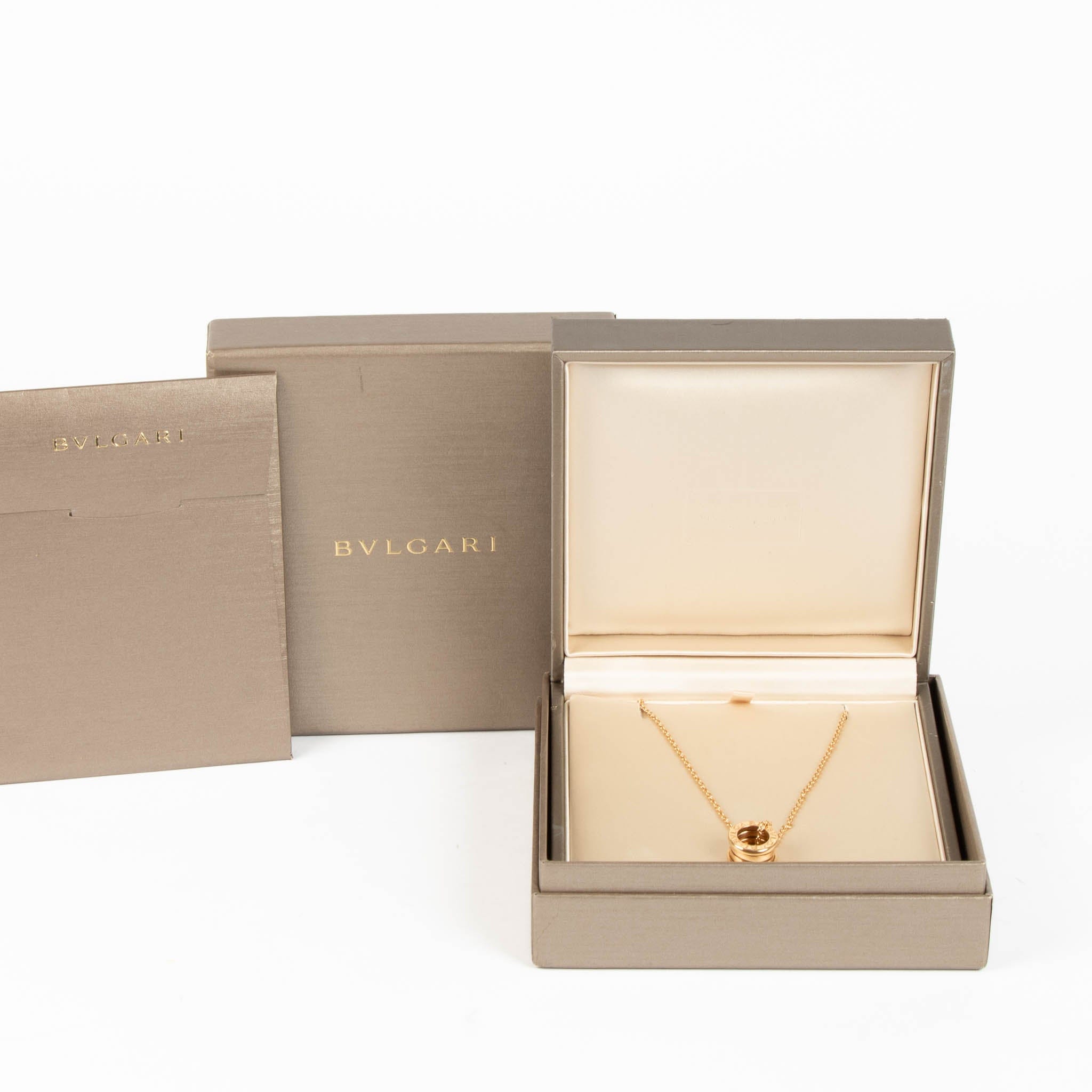Bulgari Rose Gold B.Zero1 Pendant Necklace