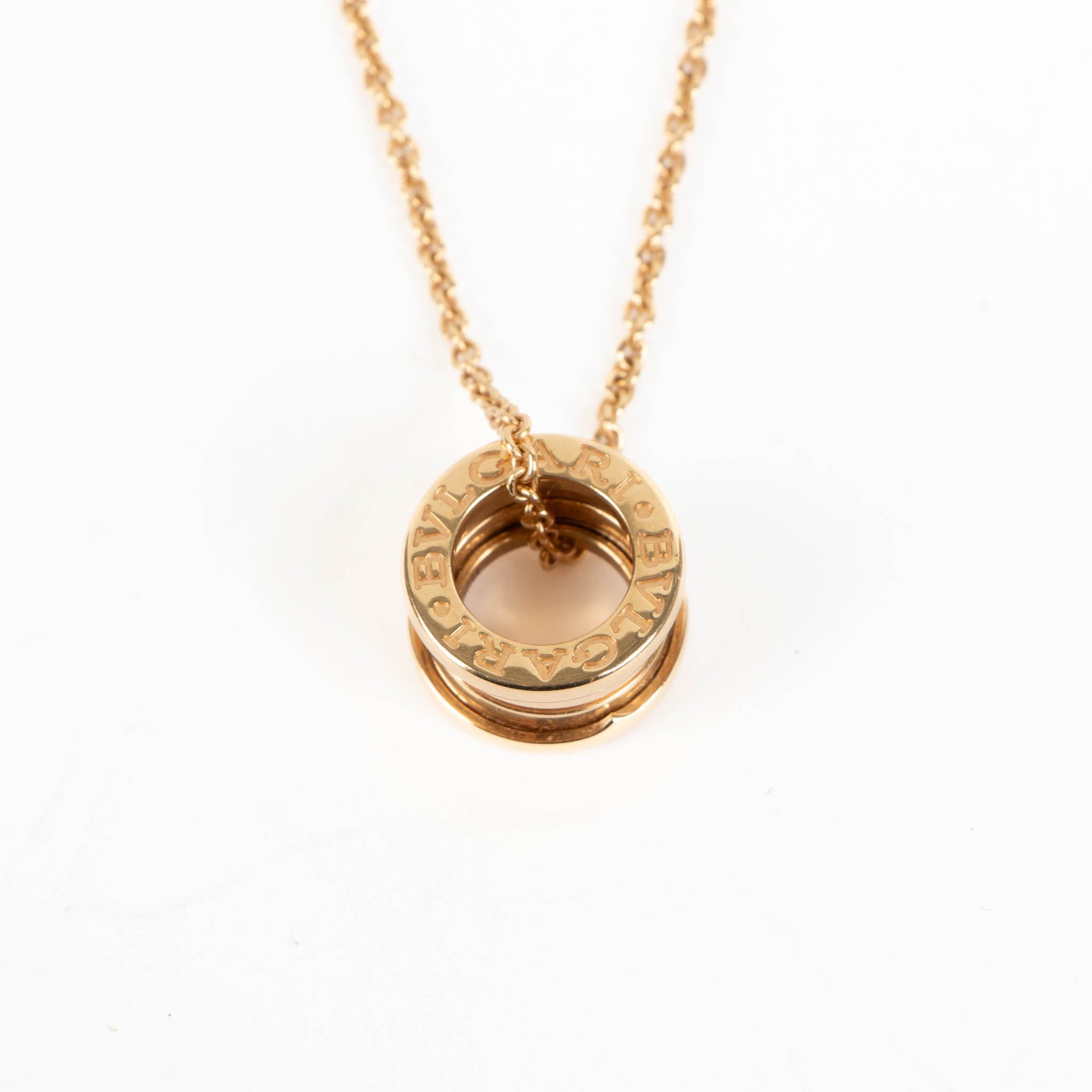 Bulgari Rose Gold B.Zero1 Pendant Necklace