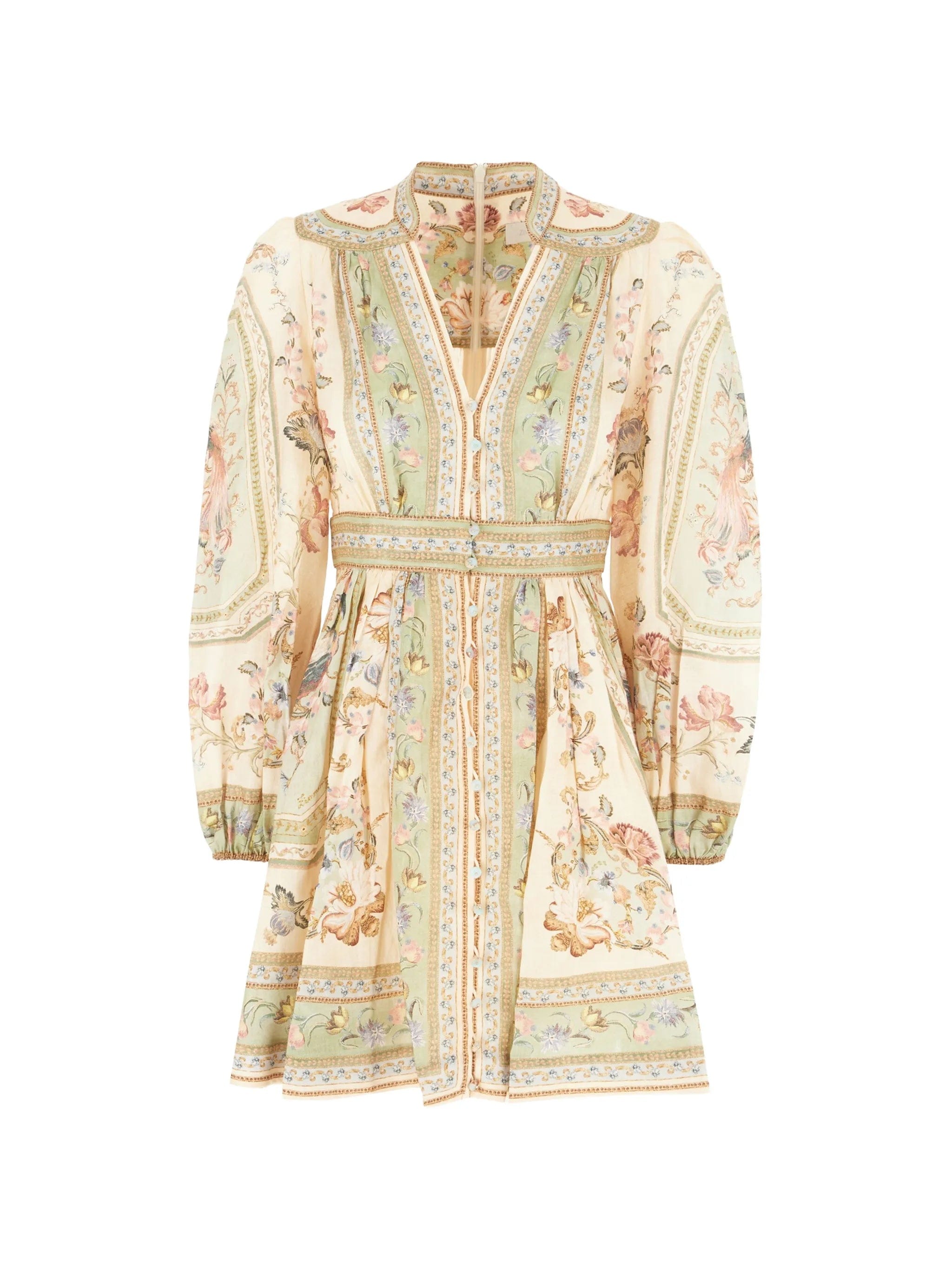 ZIMMERMANN Roselight Plunge linen mini dress