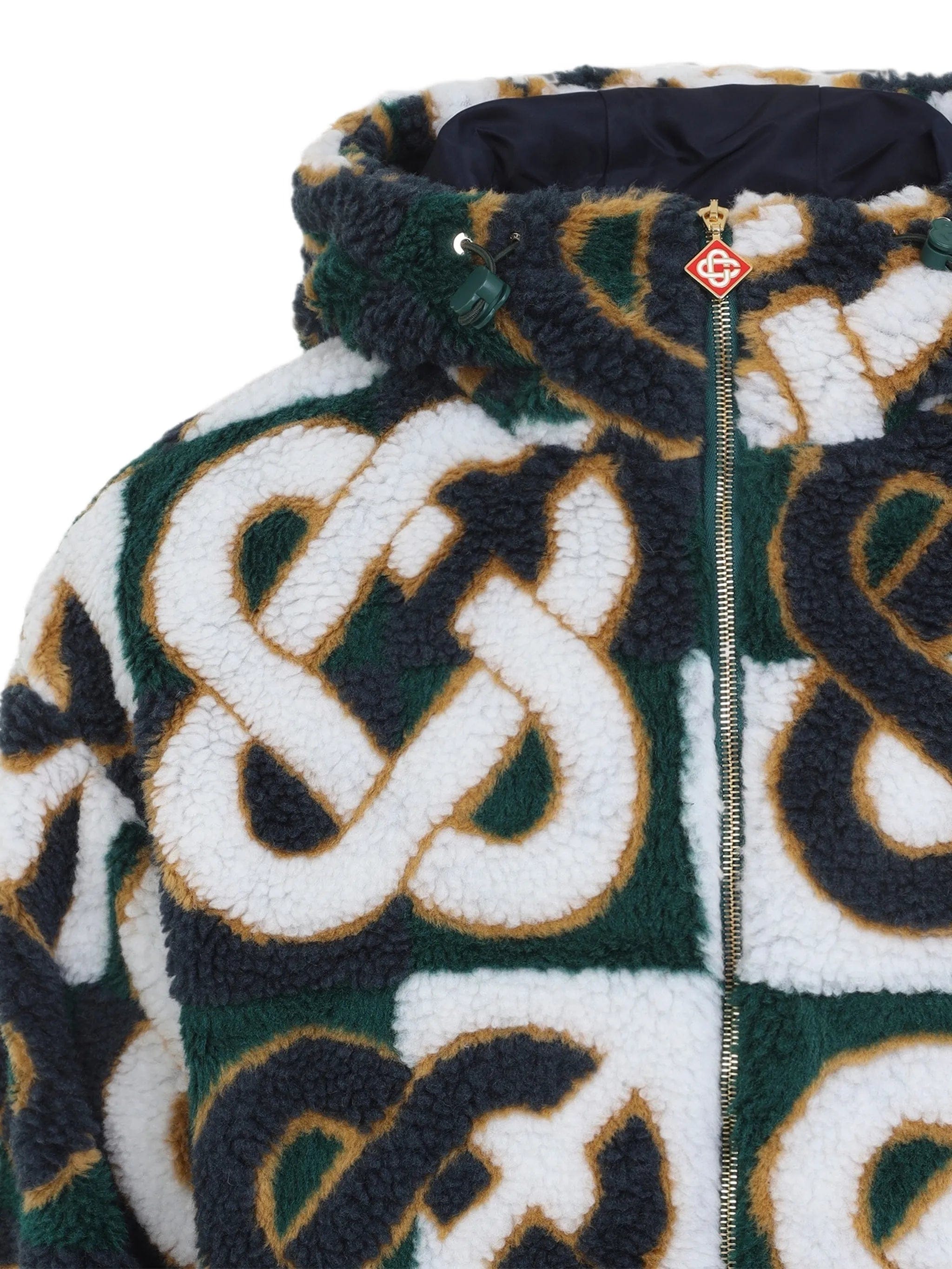 Casablanca monogram-pattern fleece jacket