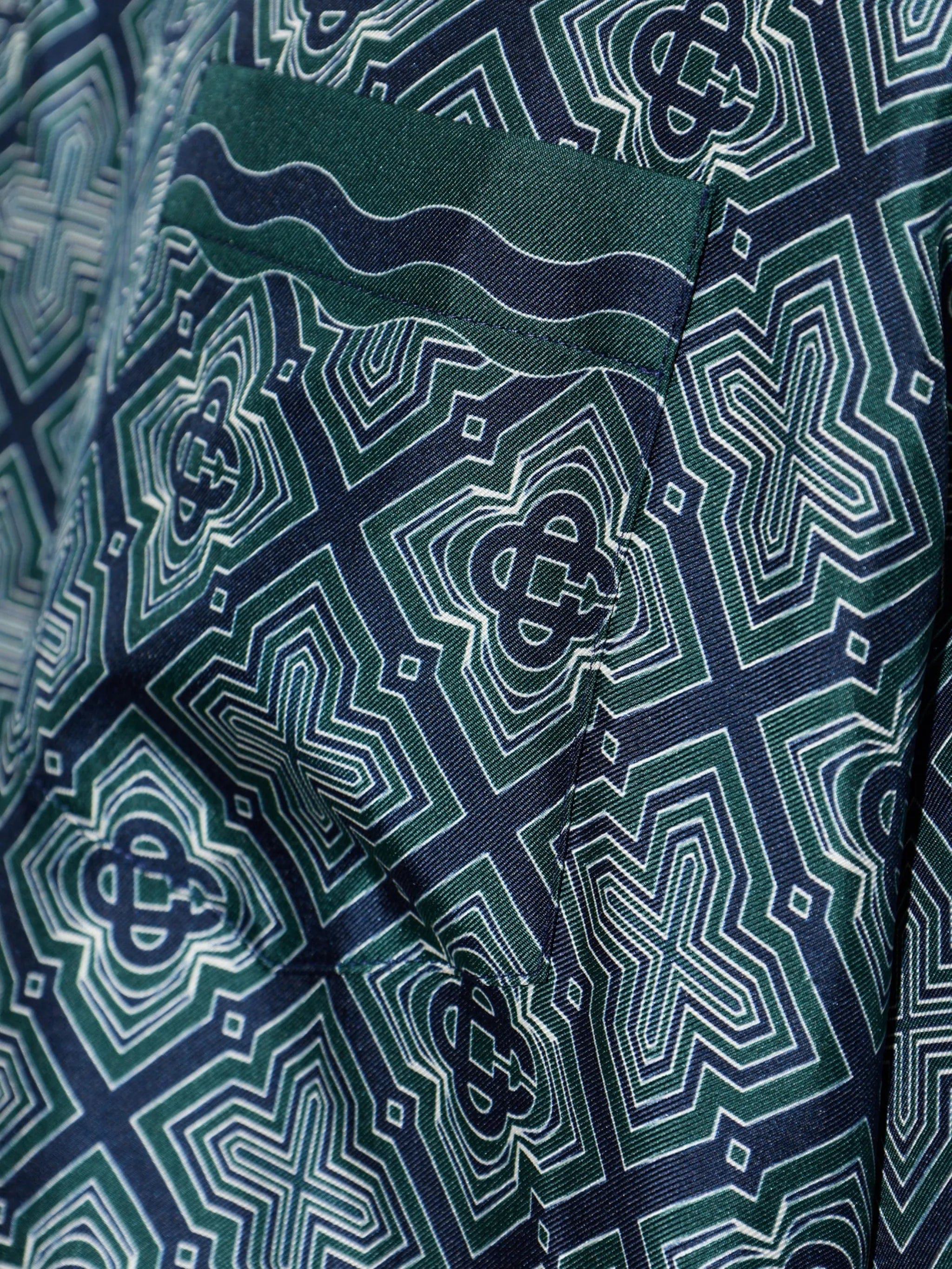 Casablanca Radiating Monogram silk short-sleeve shirt