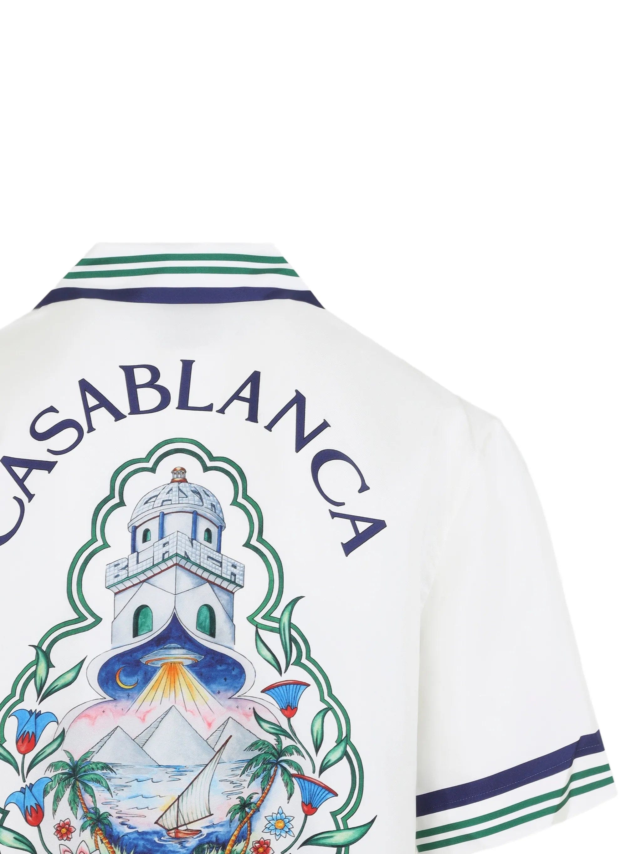 Casablanca Hotel Emblem short-sleeve silk shirt