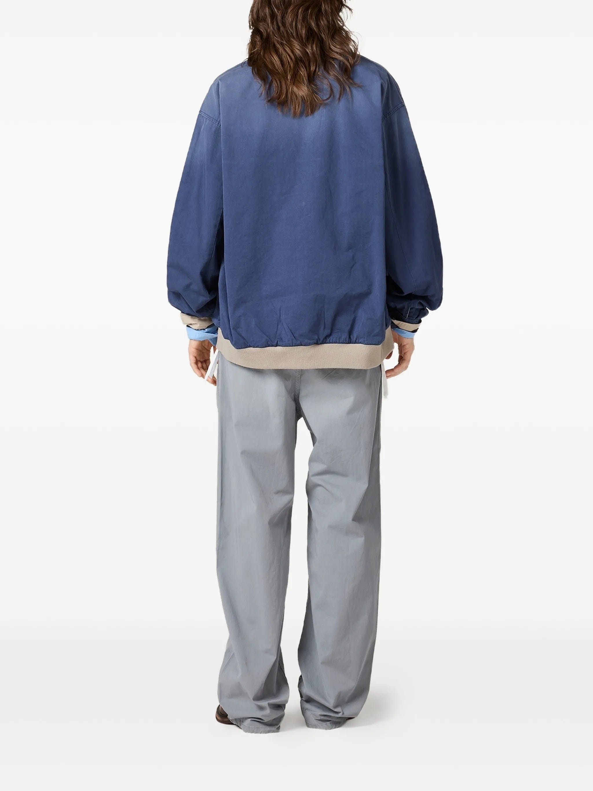 Miu Miu faded-effect logo-embroidered jacket