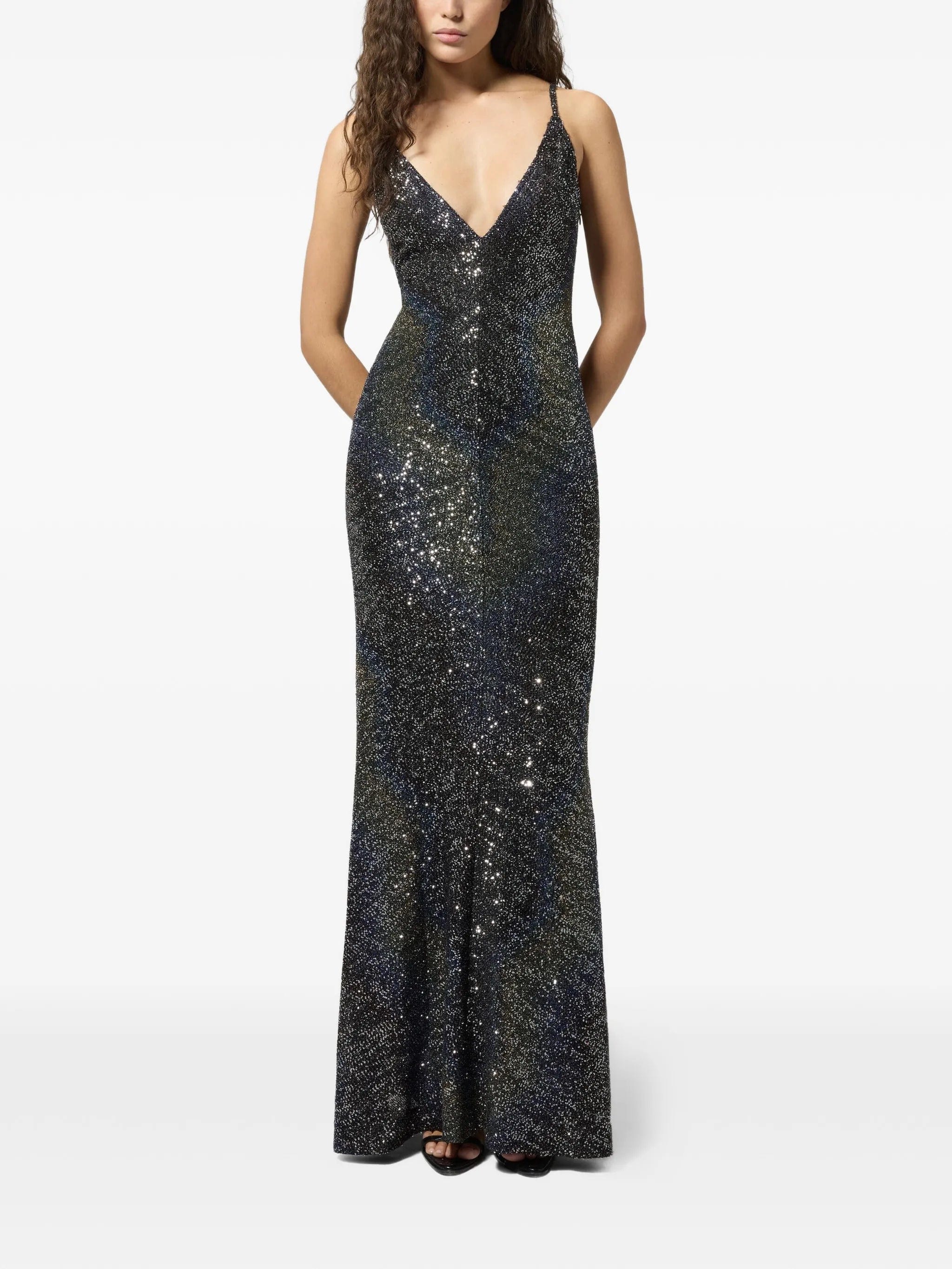 Missoni sequin-embellished chevron-knit dress