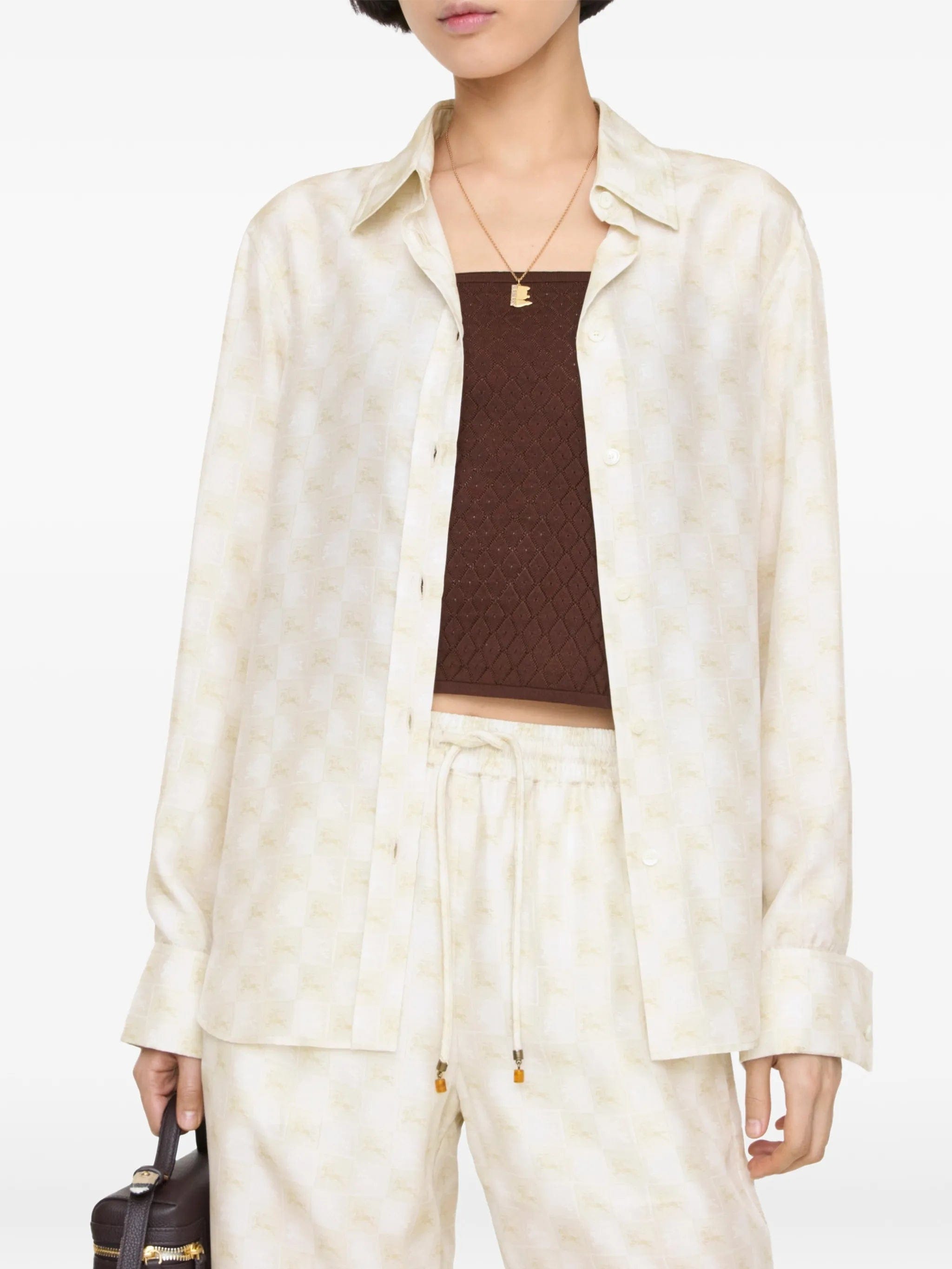 Burberry classic fit Knight Checkerboard silk shirt