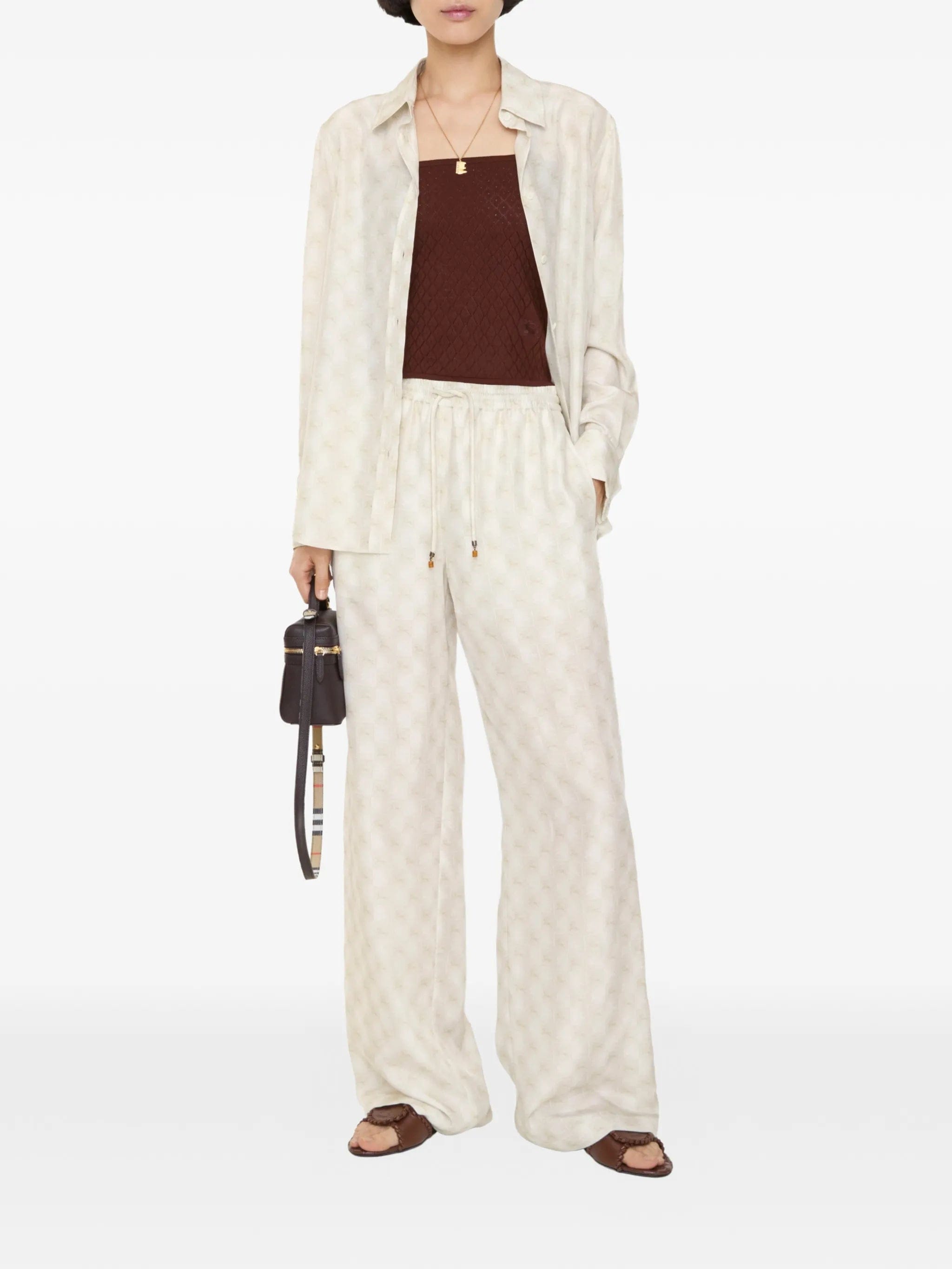 Burberry Knight Checkerboard silk pyjama trousers