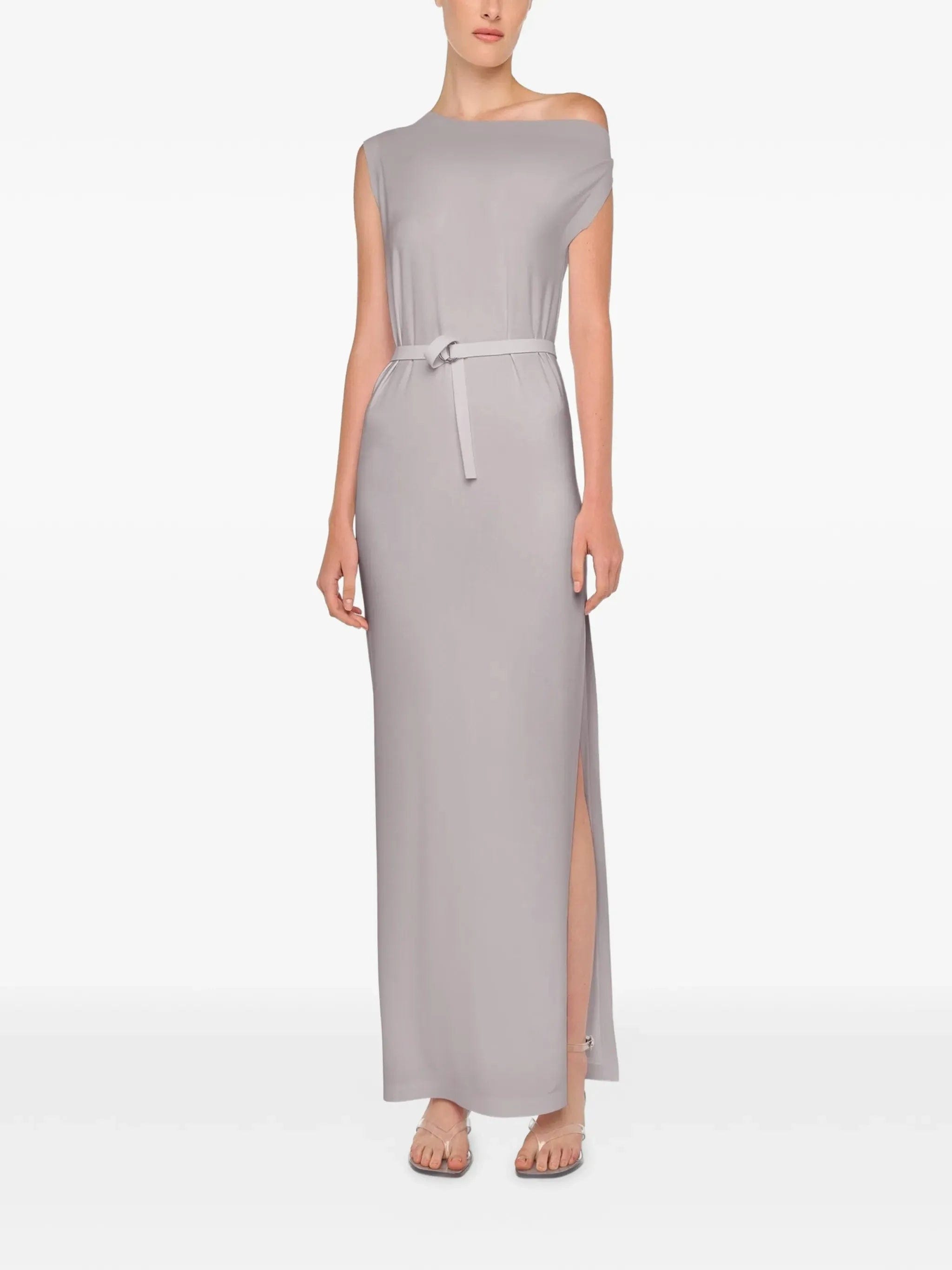 Norma Kamali drop shoulder long dress with side slit