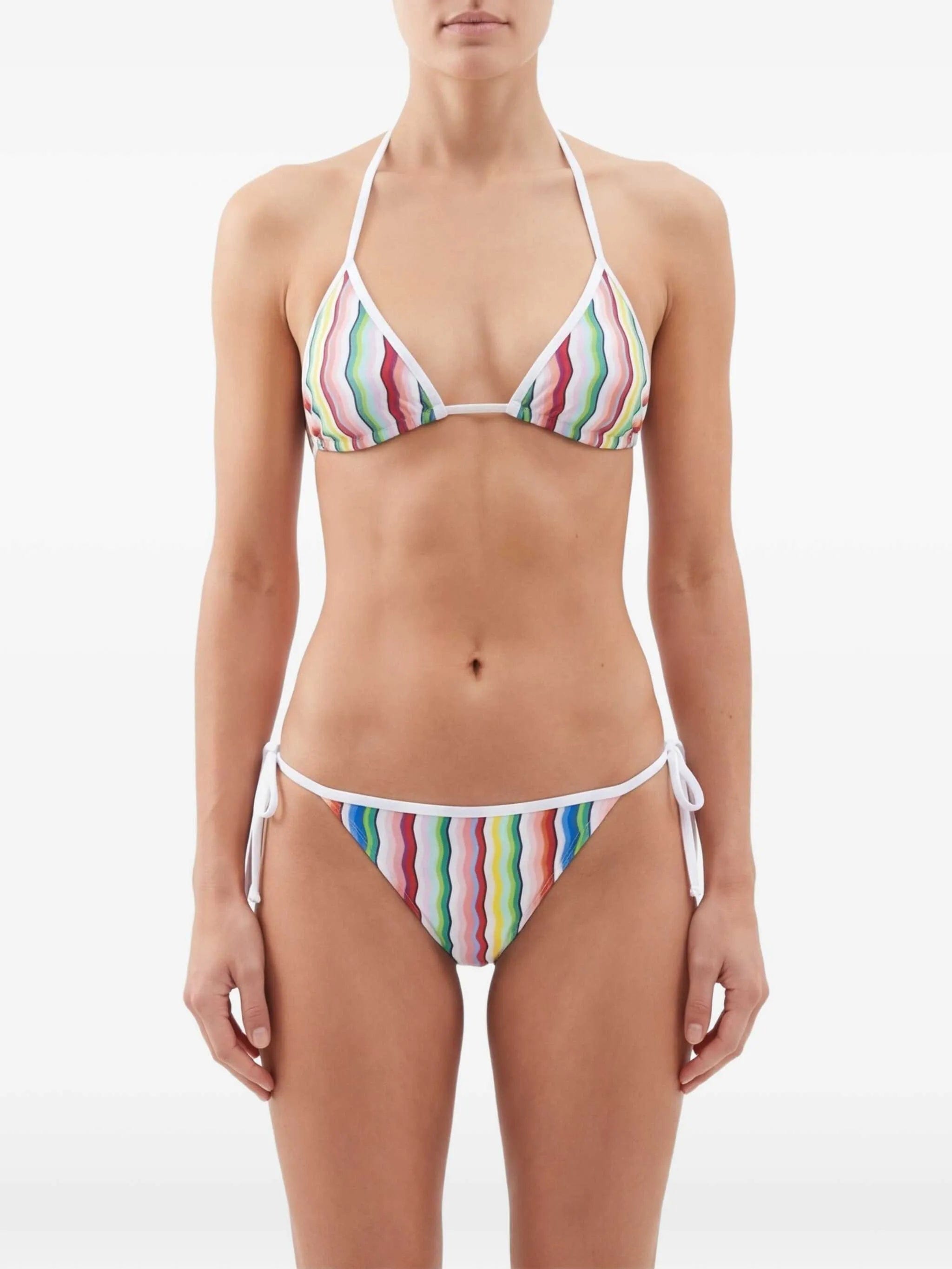Missoni triangle bikini in terry cloth with zigzag print