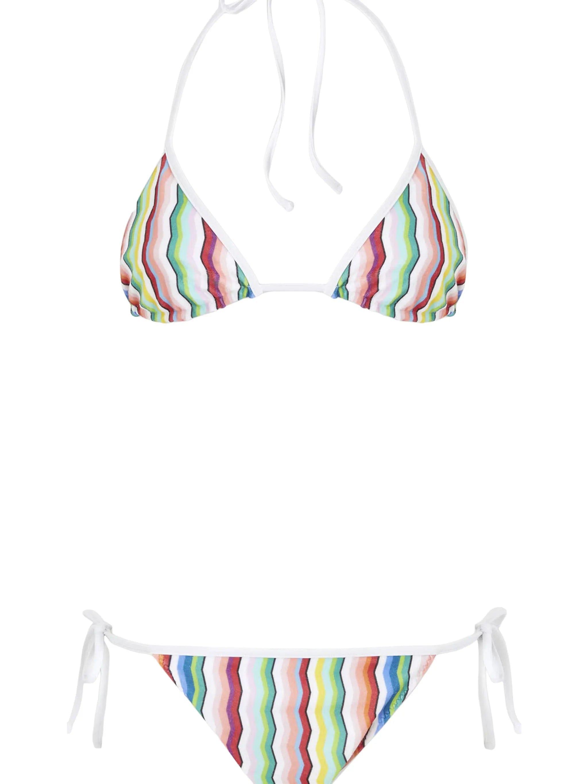 Missoni triangle bikini in terry cloth with zigzag print