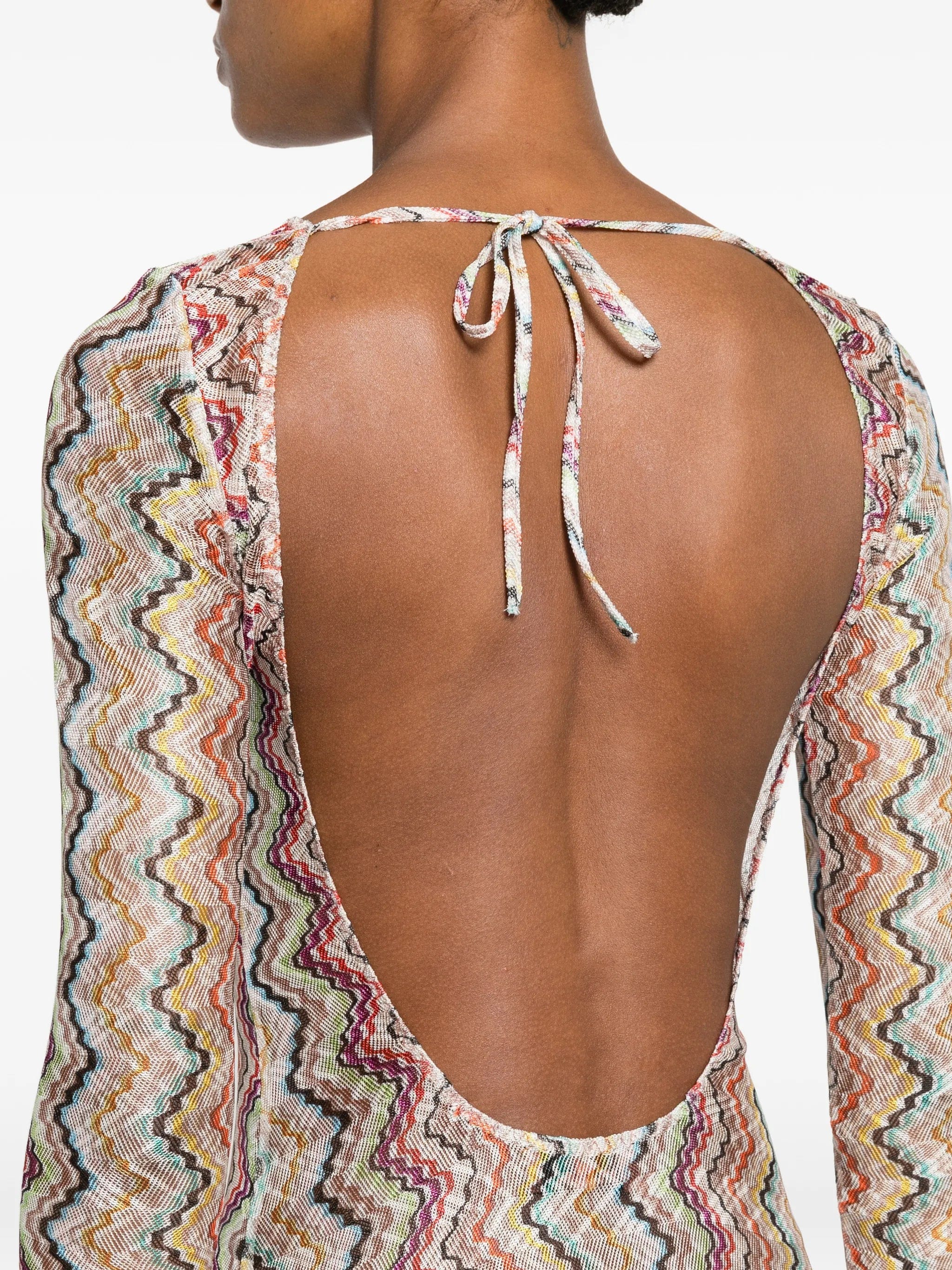 Missoni long-sleeved dress with irregular zig zag print