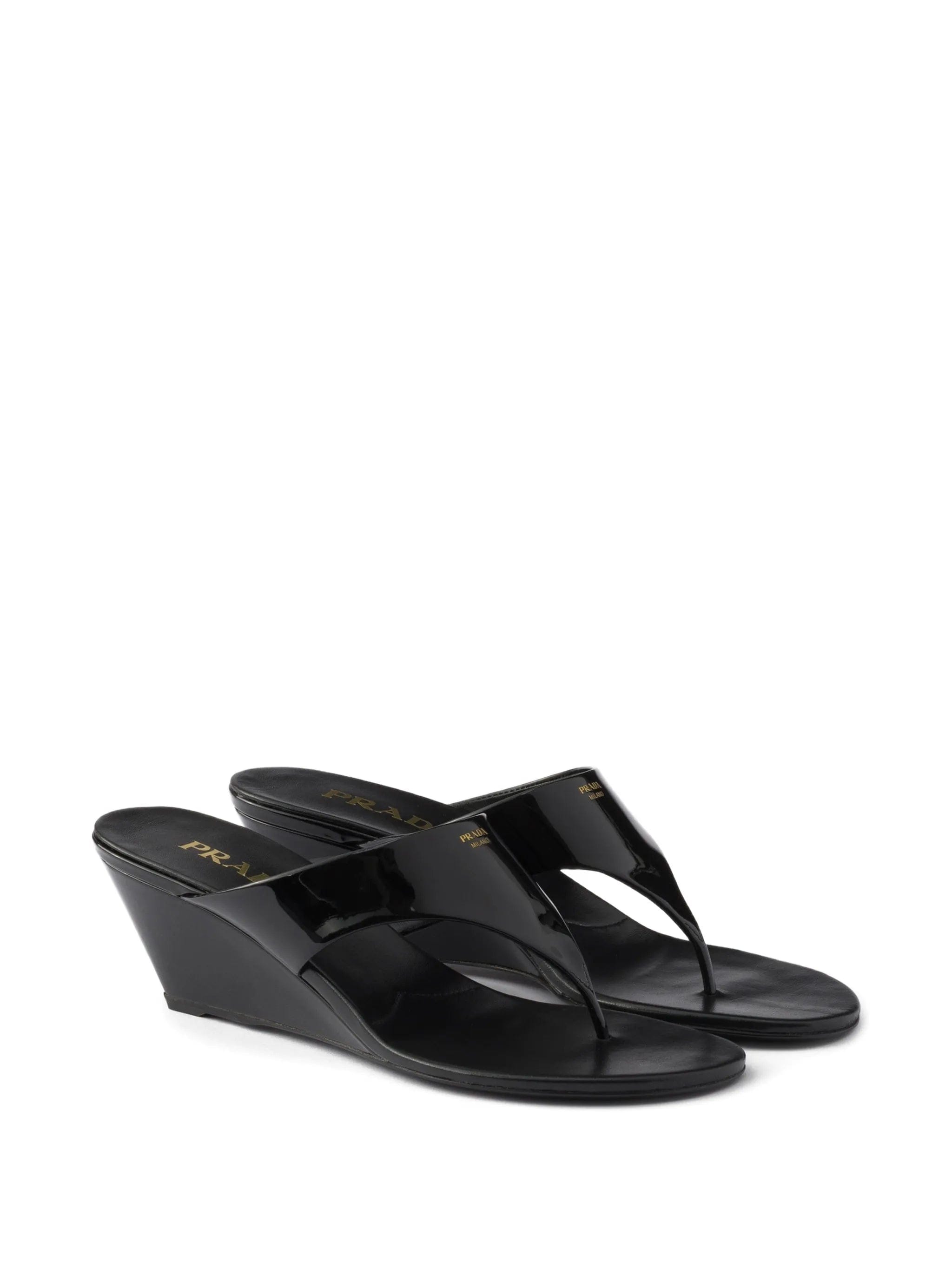 Prada logo-print wedge sandals