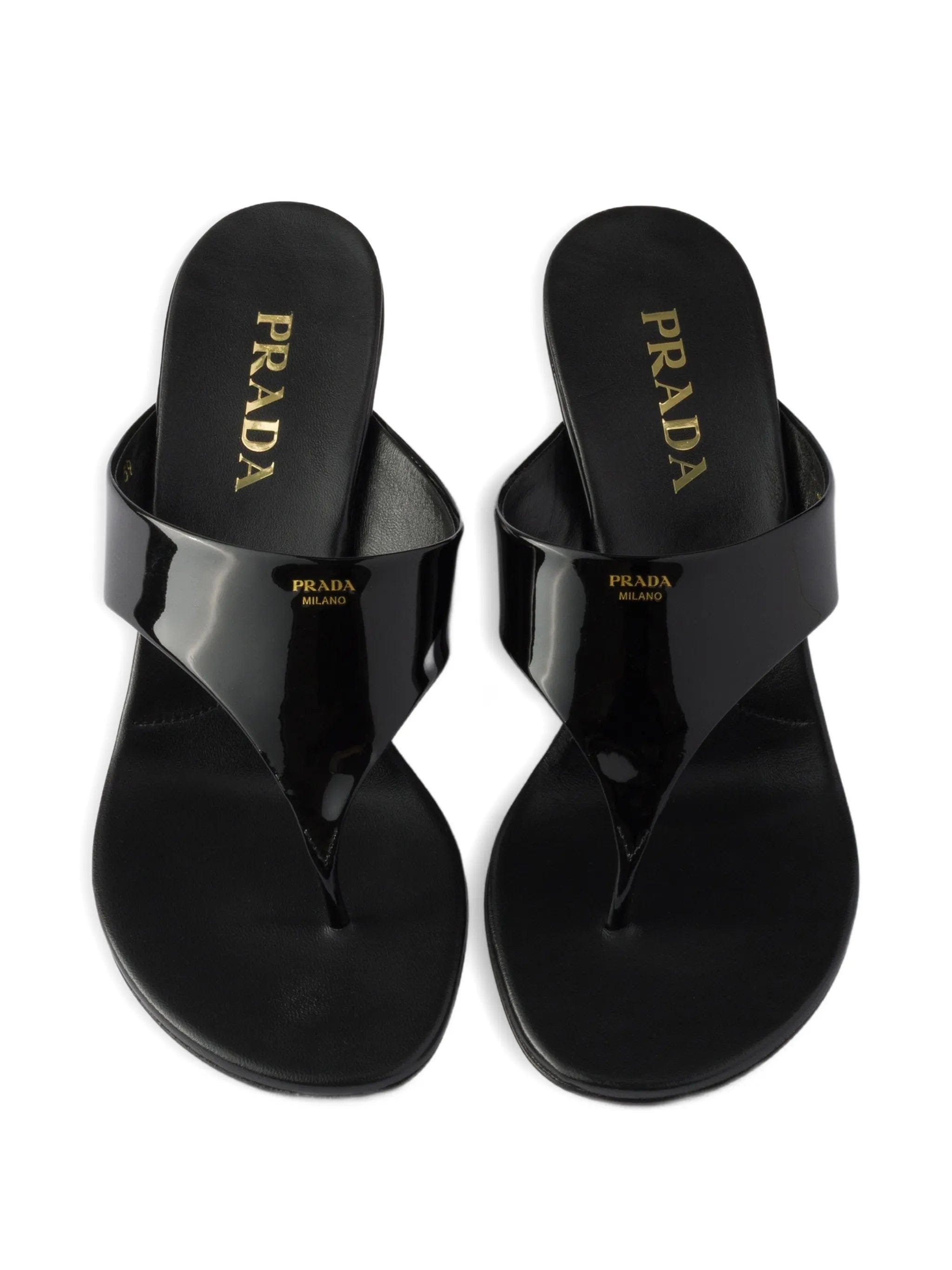 Prada logo-print wedge sandals