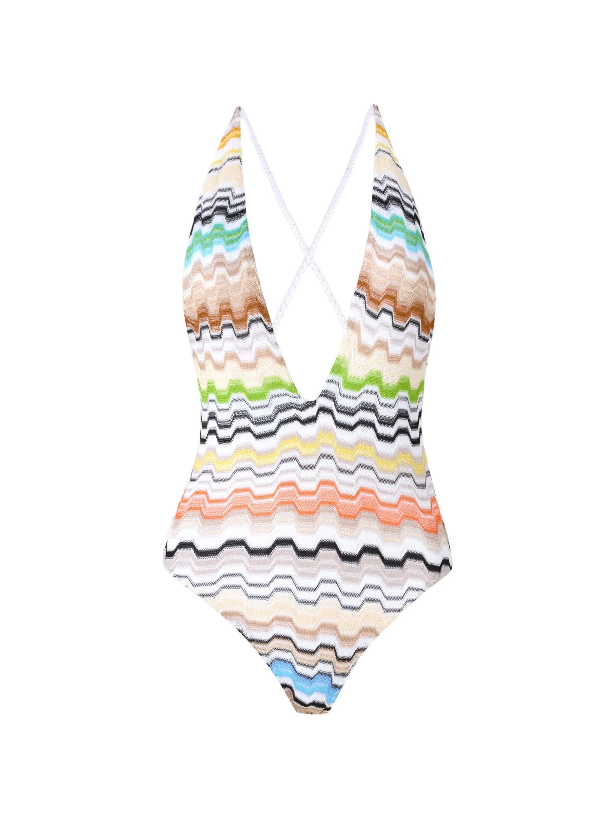 Missoni one-piece swimsuit in pure viscose with v-neckline