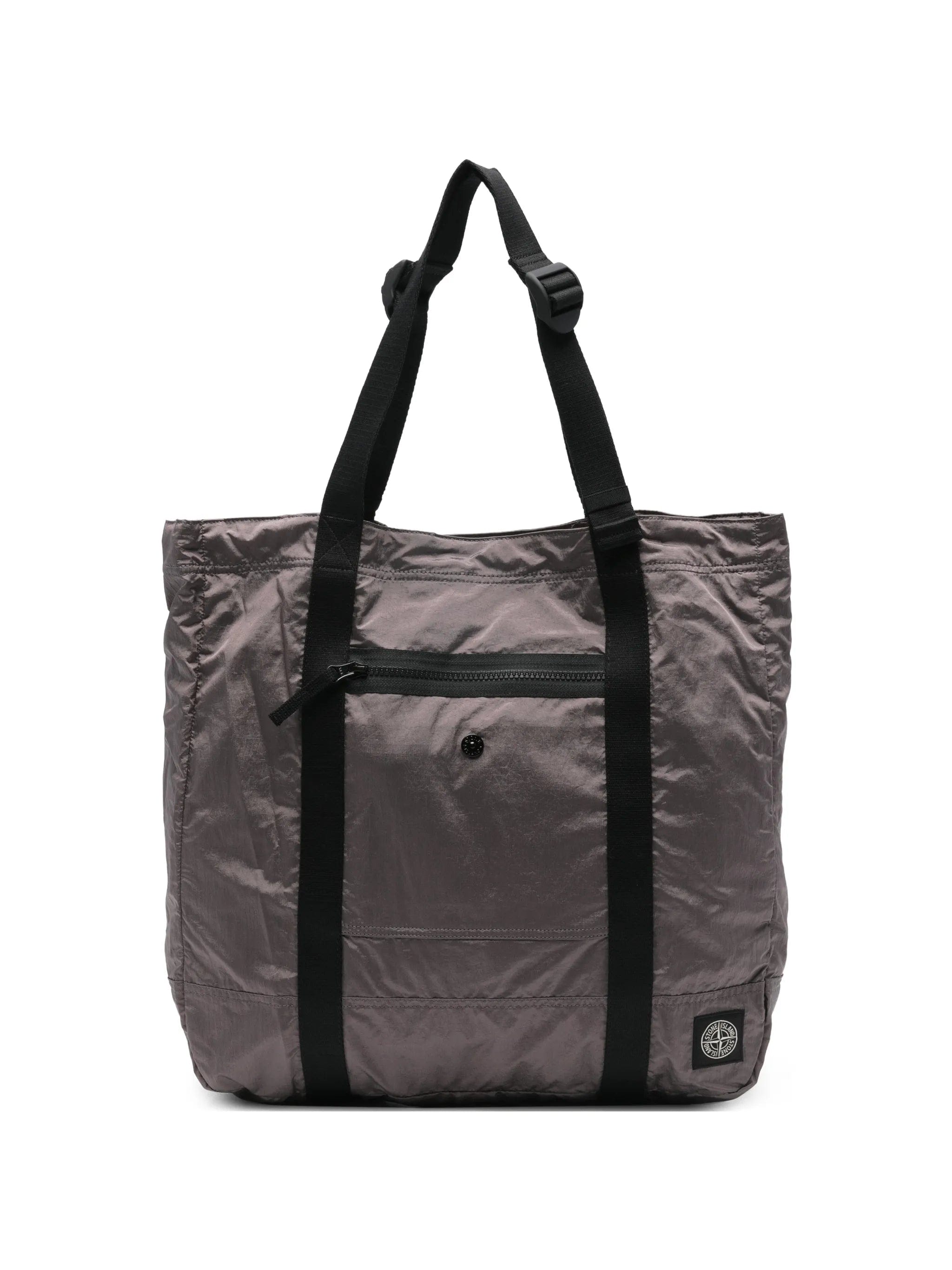 Stone Island 9200012 coated Nylon Metal in Econyl® tote bag with zip pocket