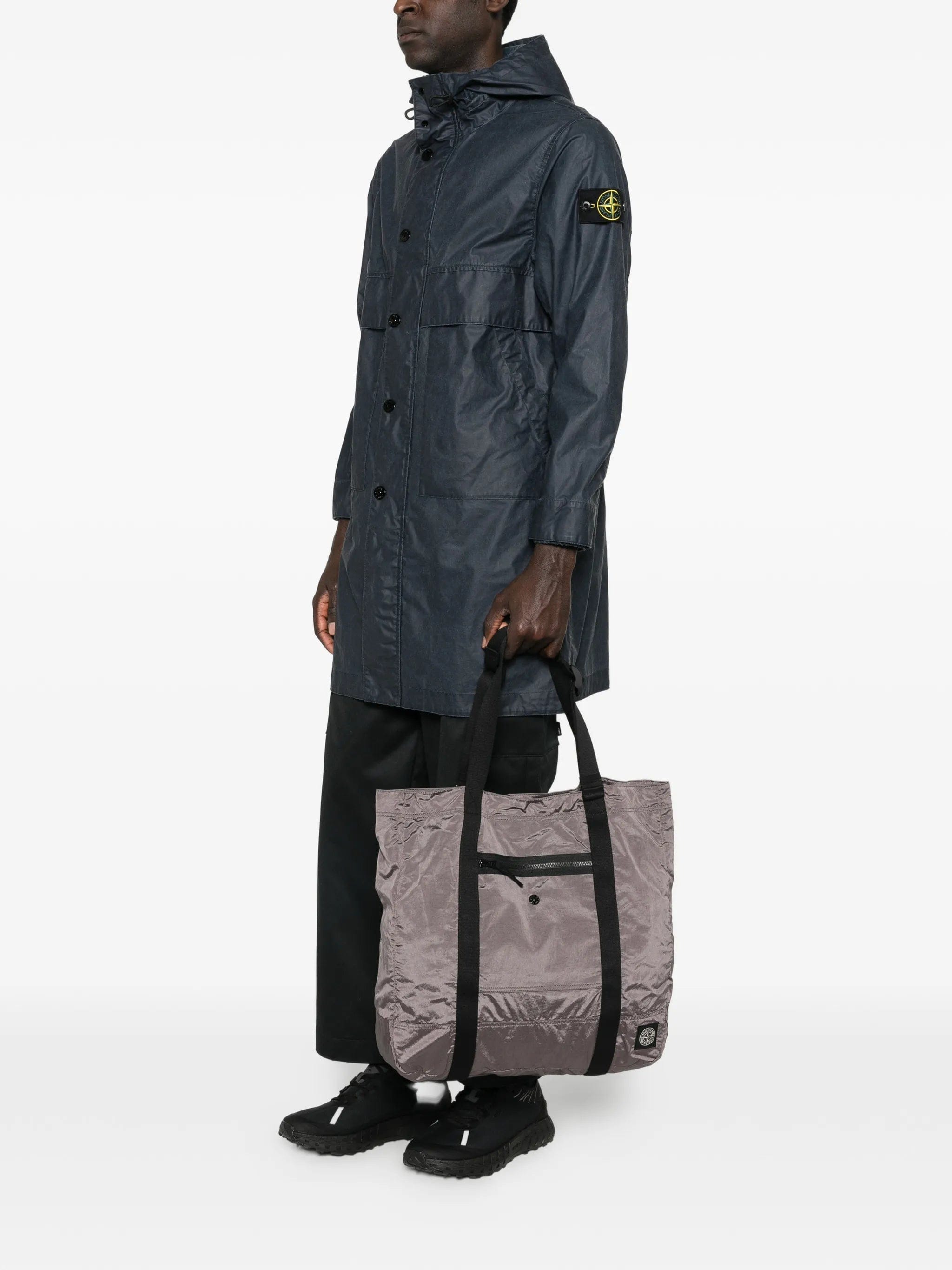 Stone Island 9200012 coated Nylon Metal in Econyl® tote bag with zip pocket