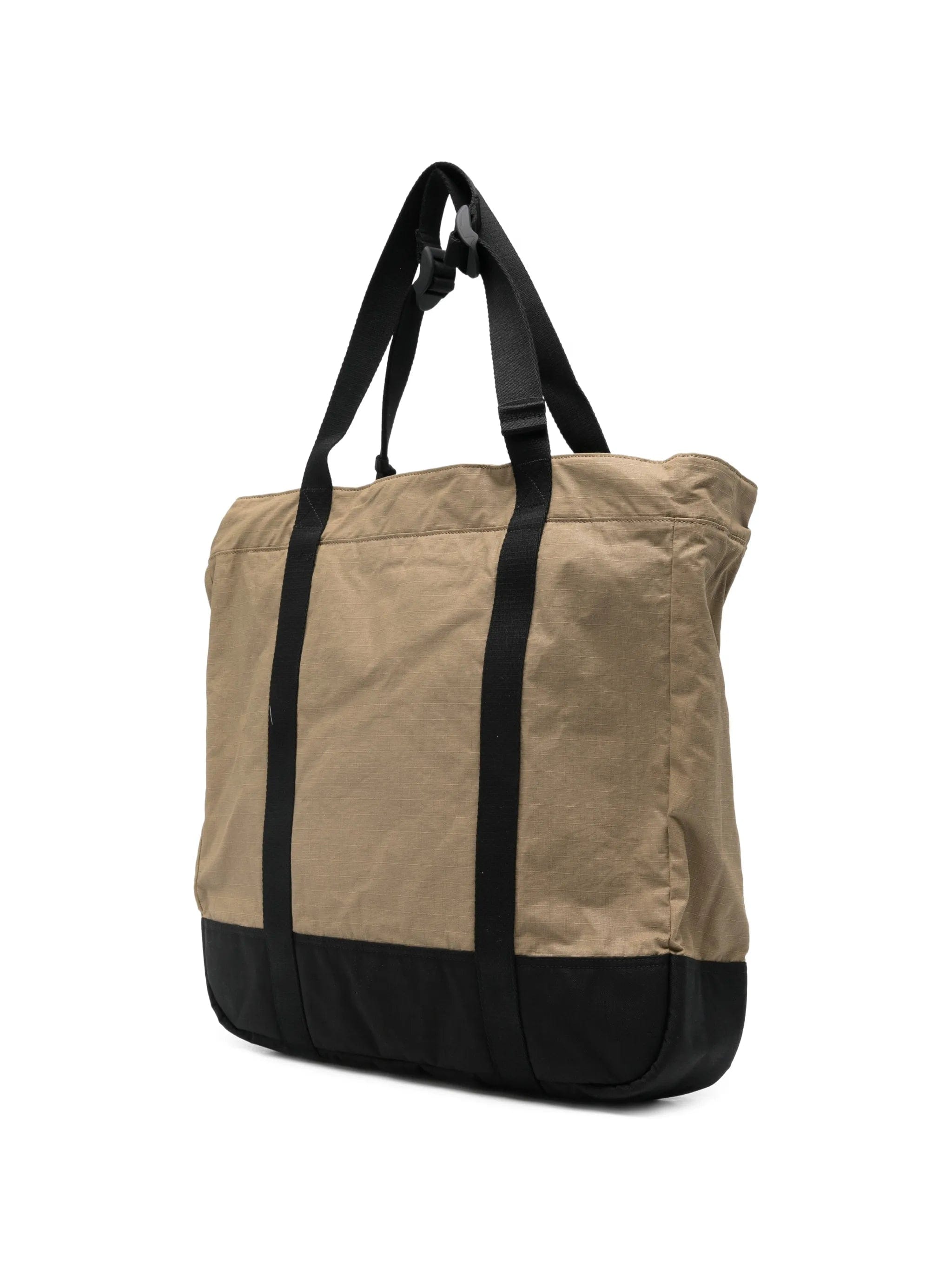Stone Island 9200034 double coated cotton ripstop tote bag with zip pocket