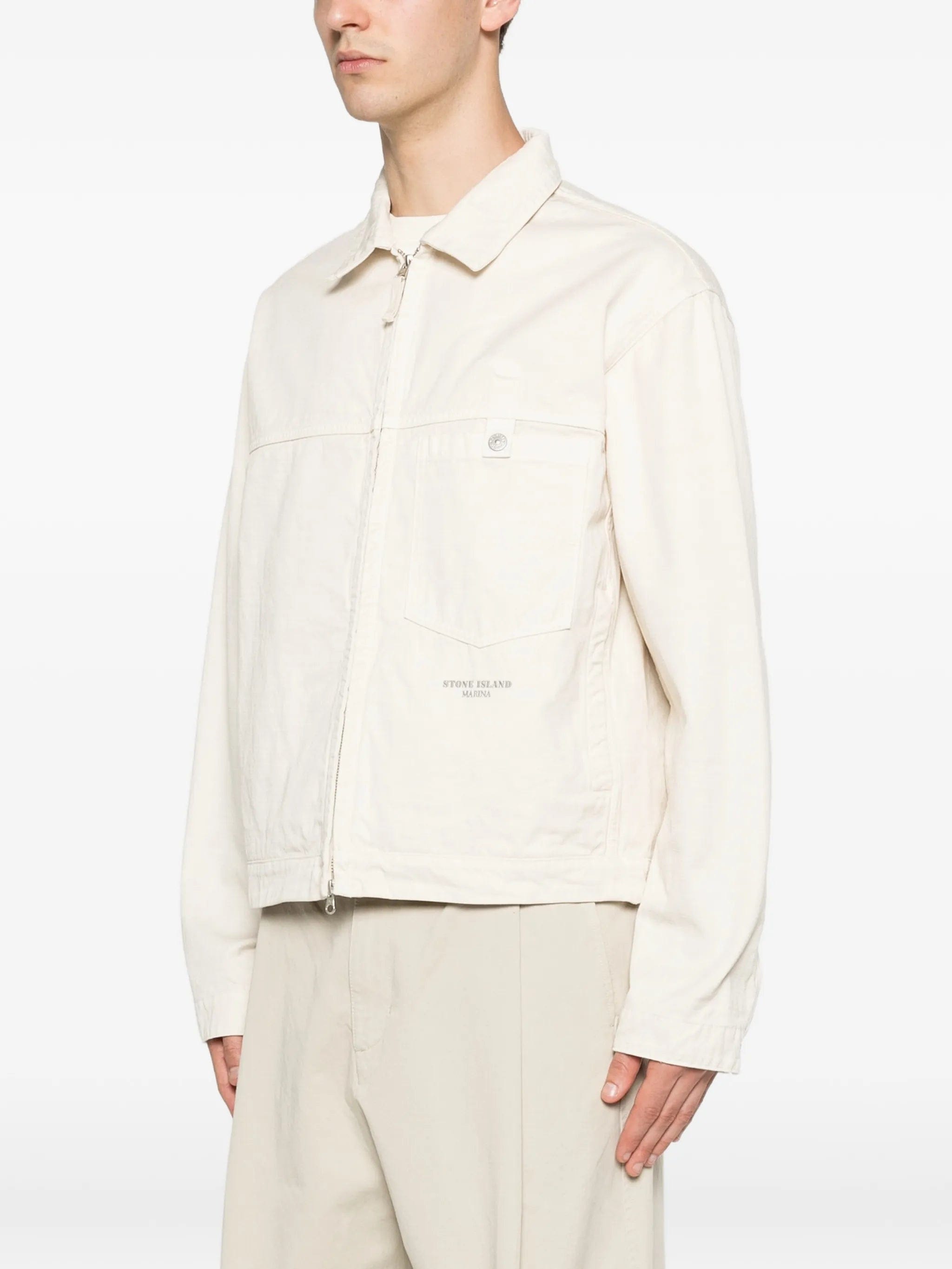 Stone Island 4100074 slub cotton Batavia-TC_S.I. Marina coach jacket