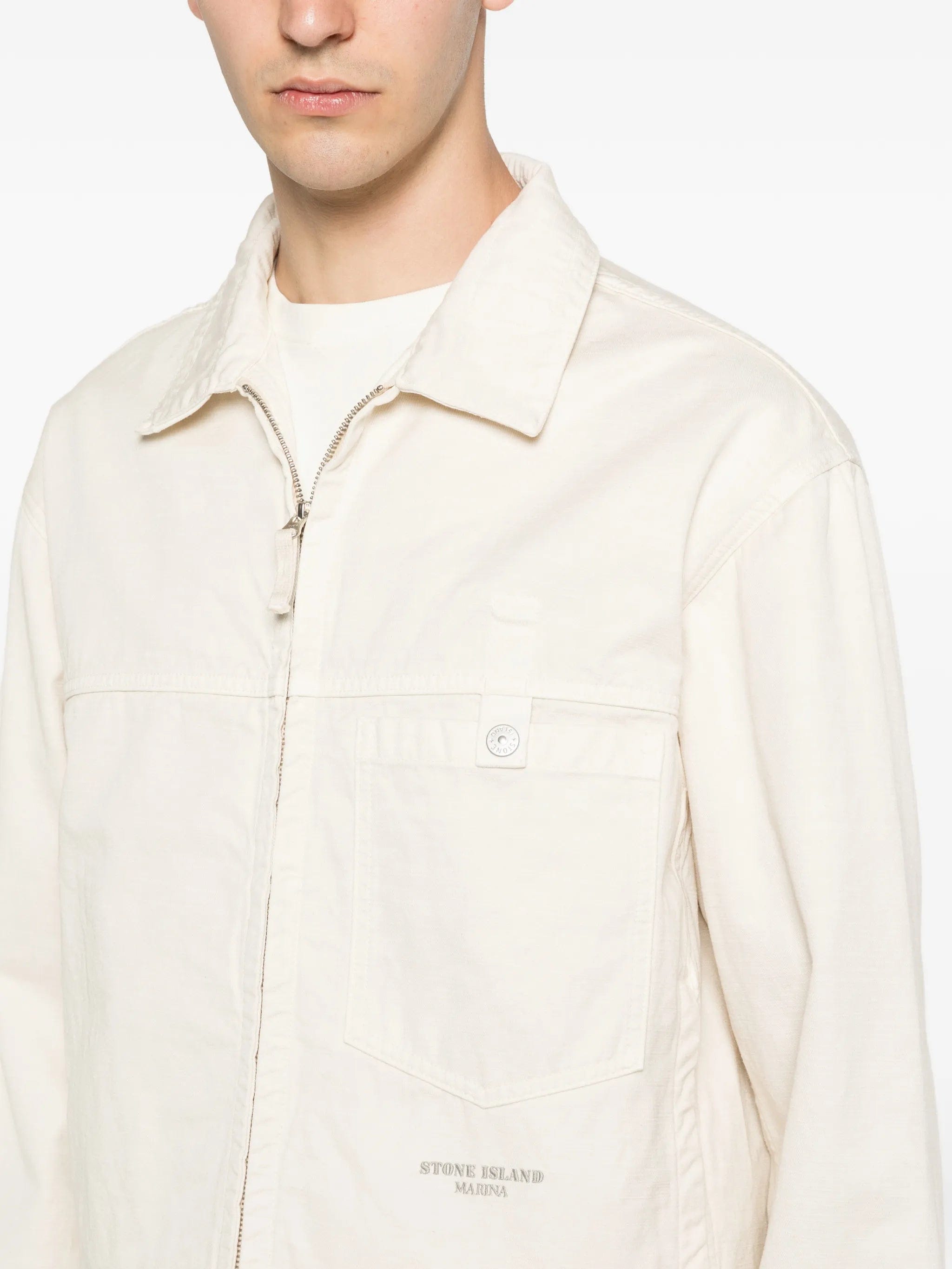 Stone Island 4100074 slub cotton Batavia-TC_S.I. Marina coach jacket