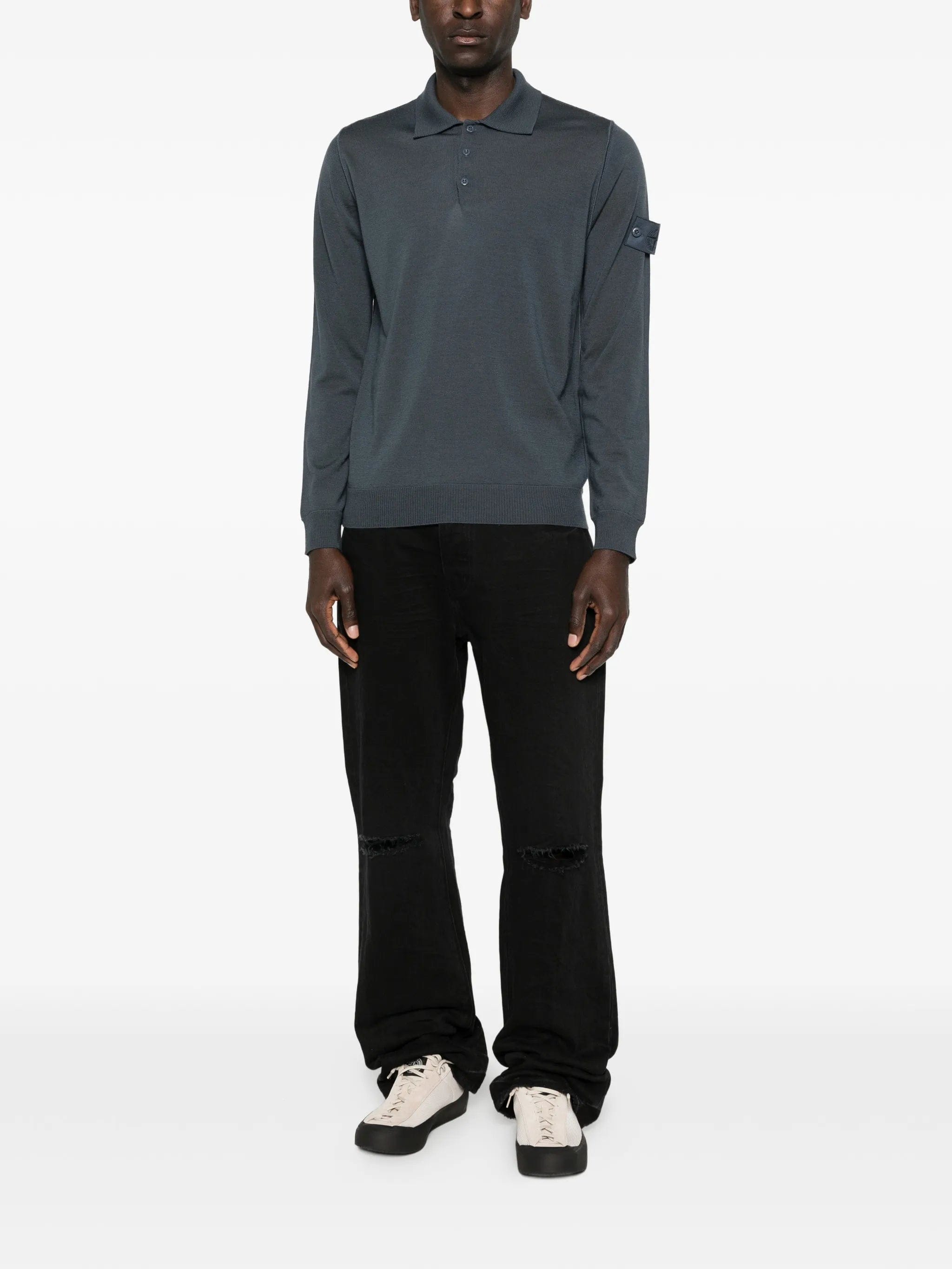Stone Island 5100076 light pure RWS wool S.I. Ghost polo shirt