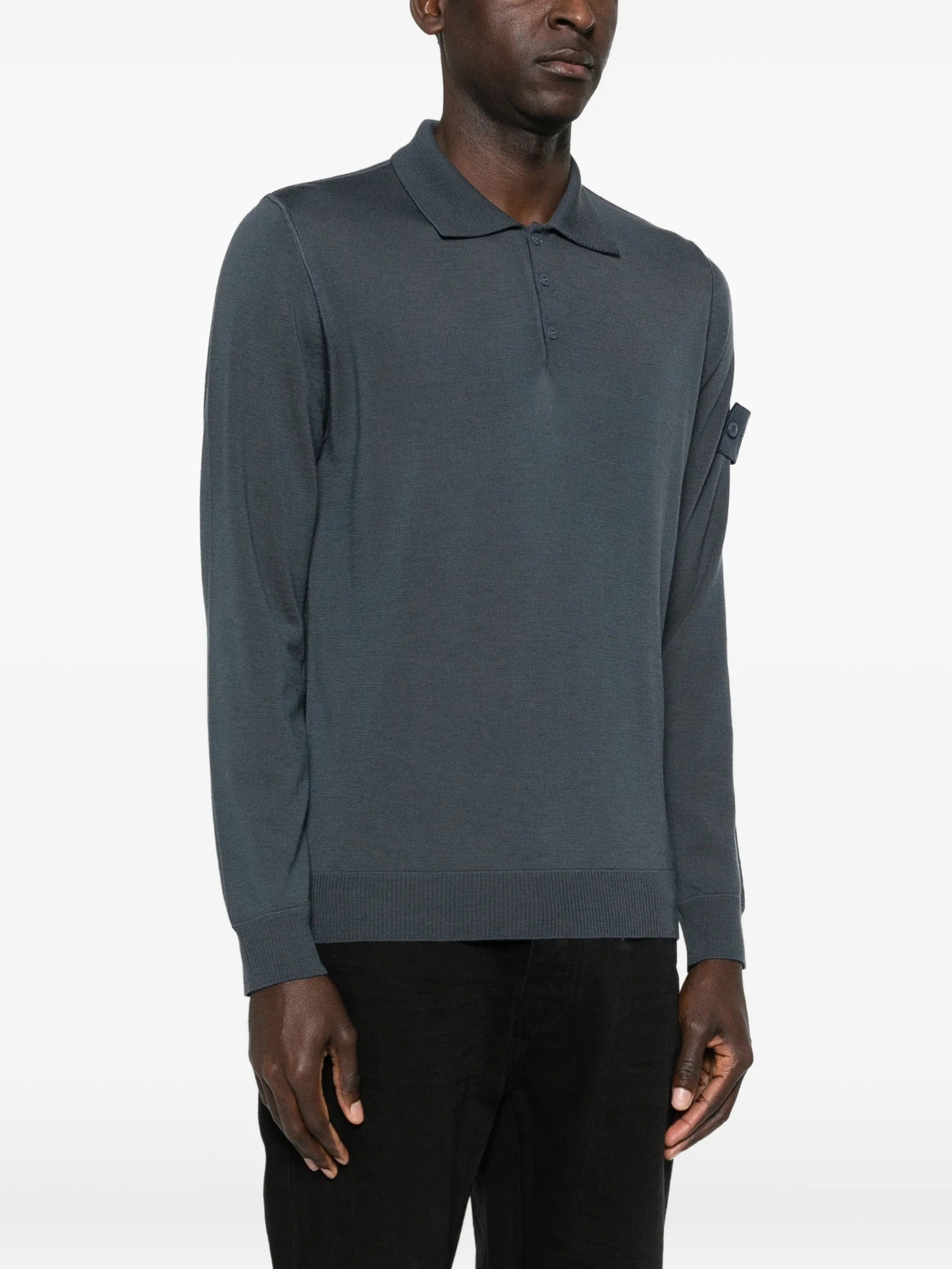 Stone Island 5100076 light pure RWS wool S.I. Ghost polo shirt