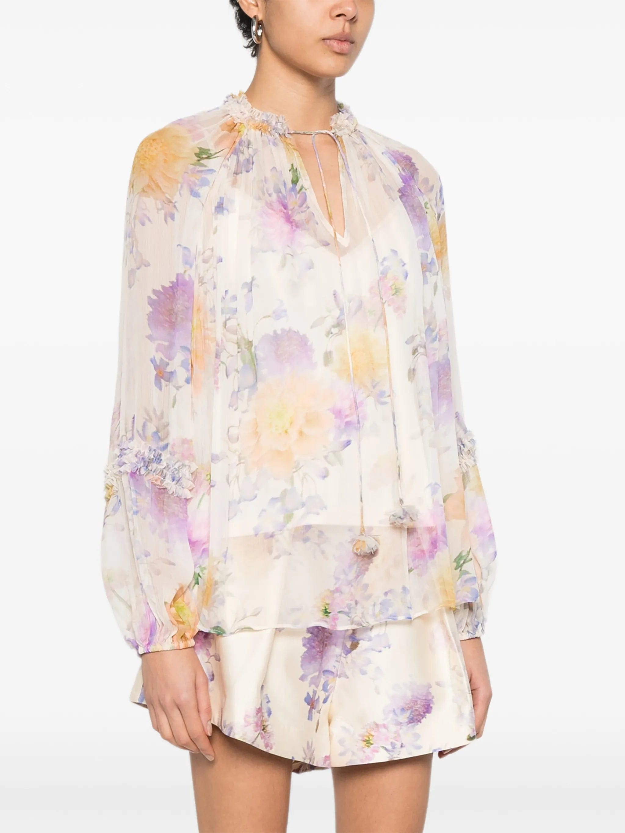 ZIMMERMANN Luna ruffle floral-print blouse